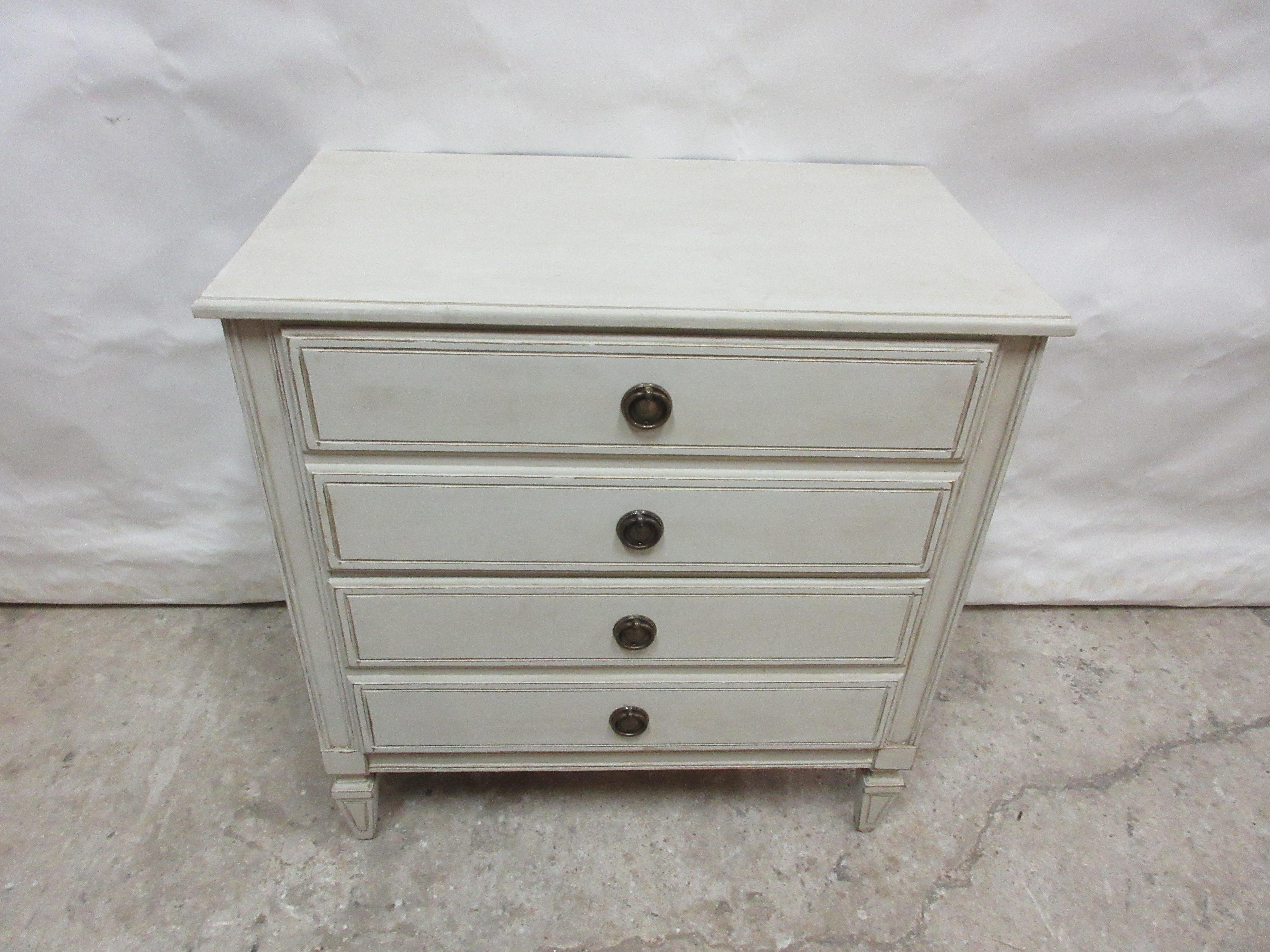 Wood Gustavian Style Unique 2 Drawer Chest For Sale