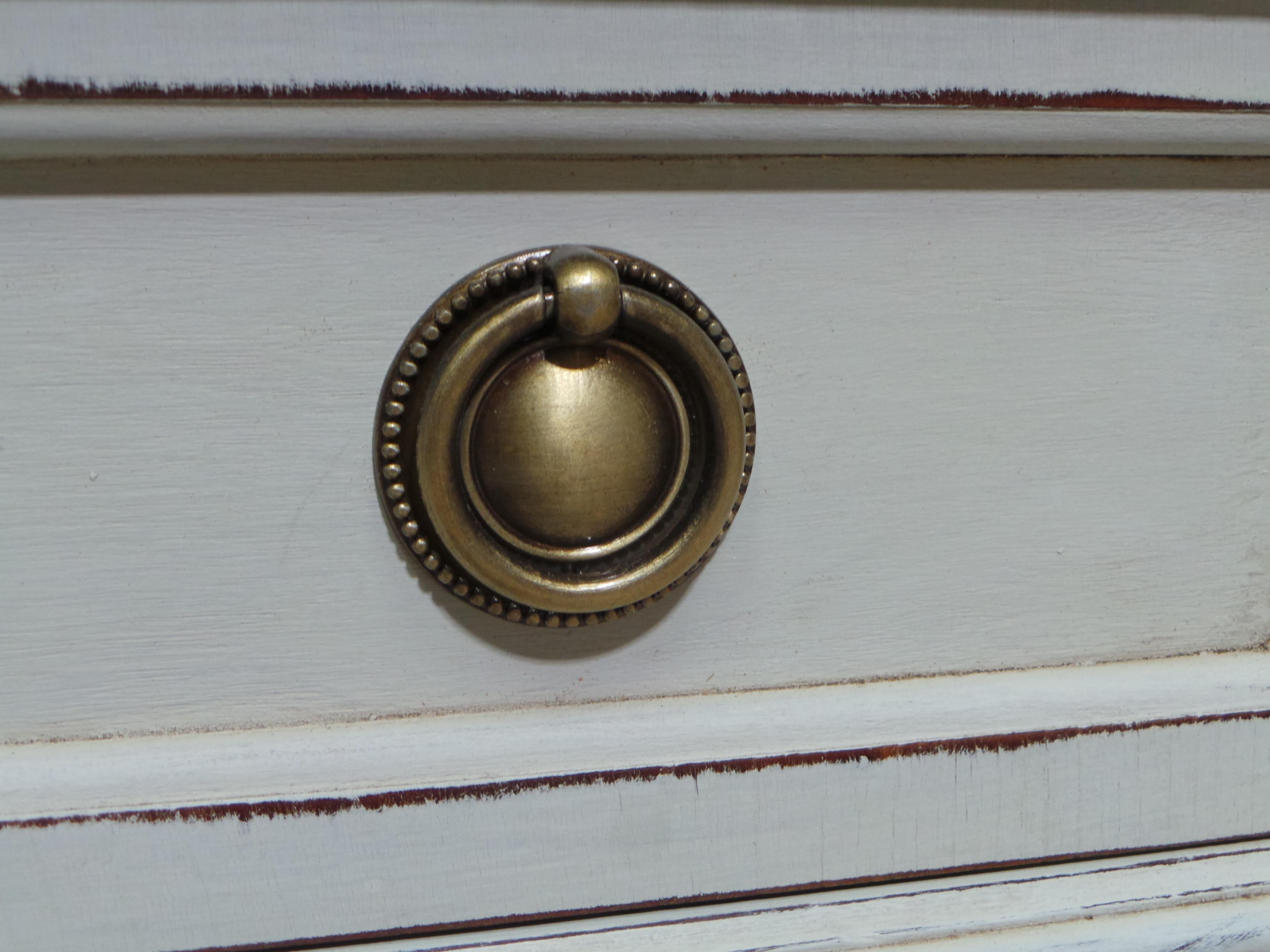 Gustavian Style Unique 3 Drawer Chest of Drawers In Good Condition For Sale In Hollywood, FL