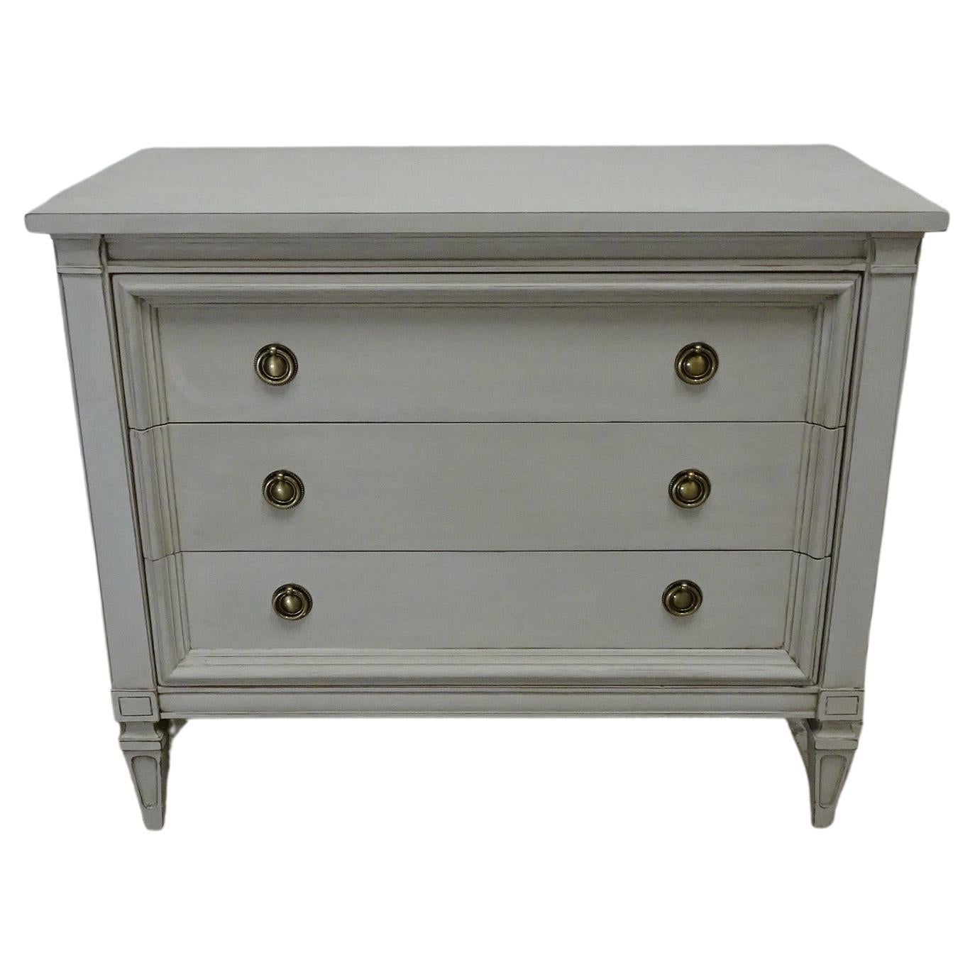 Gustavian Style Unique 3 Drawer Chest of Drawers For Sale