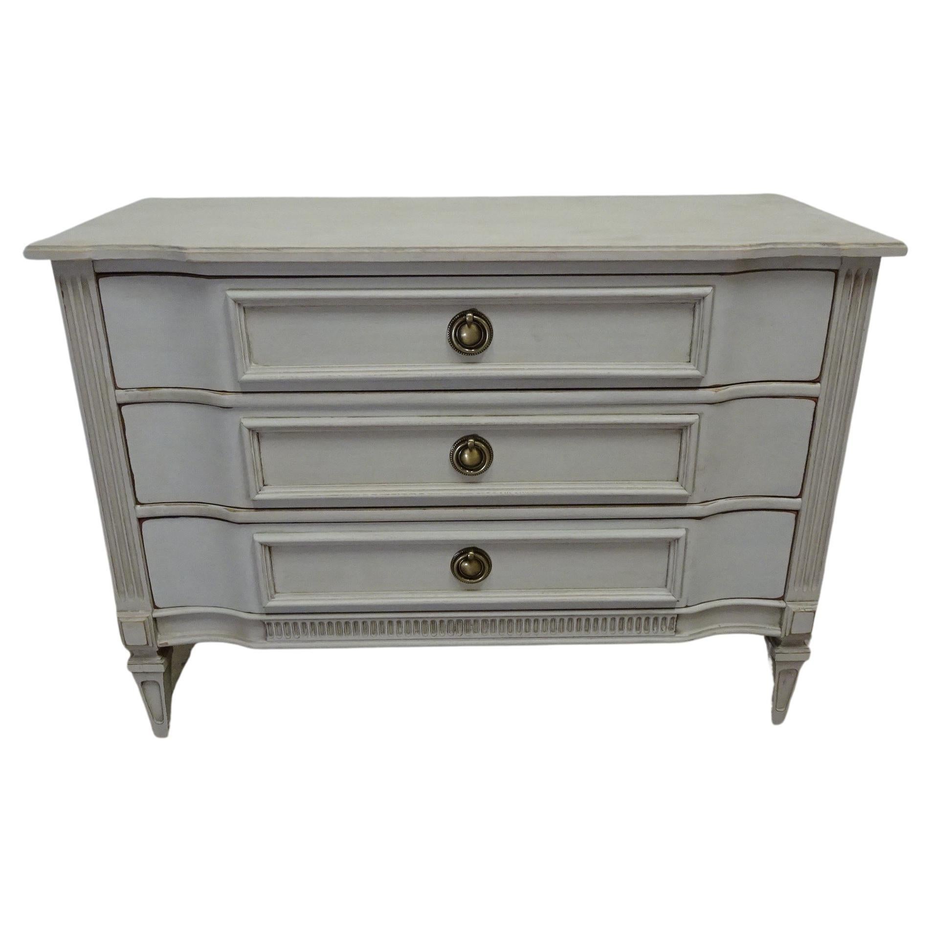 Gustavian Style Unique 3 Drawer Chest of Drawers  For Sale
