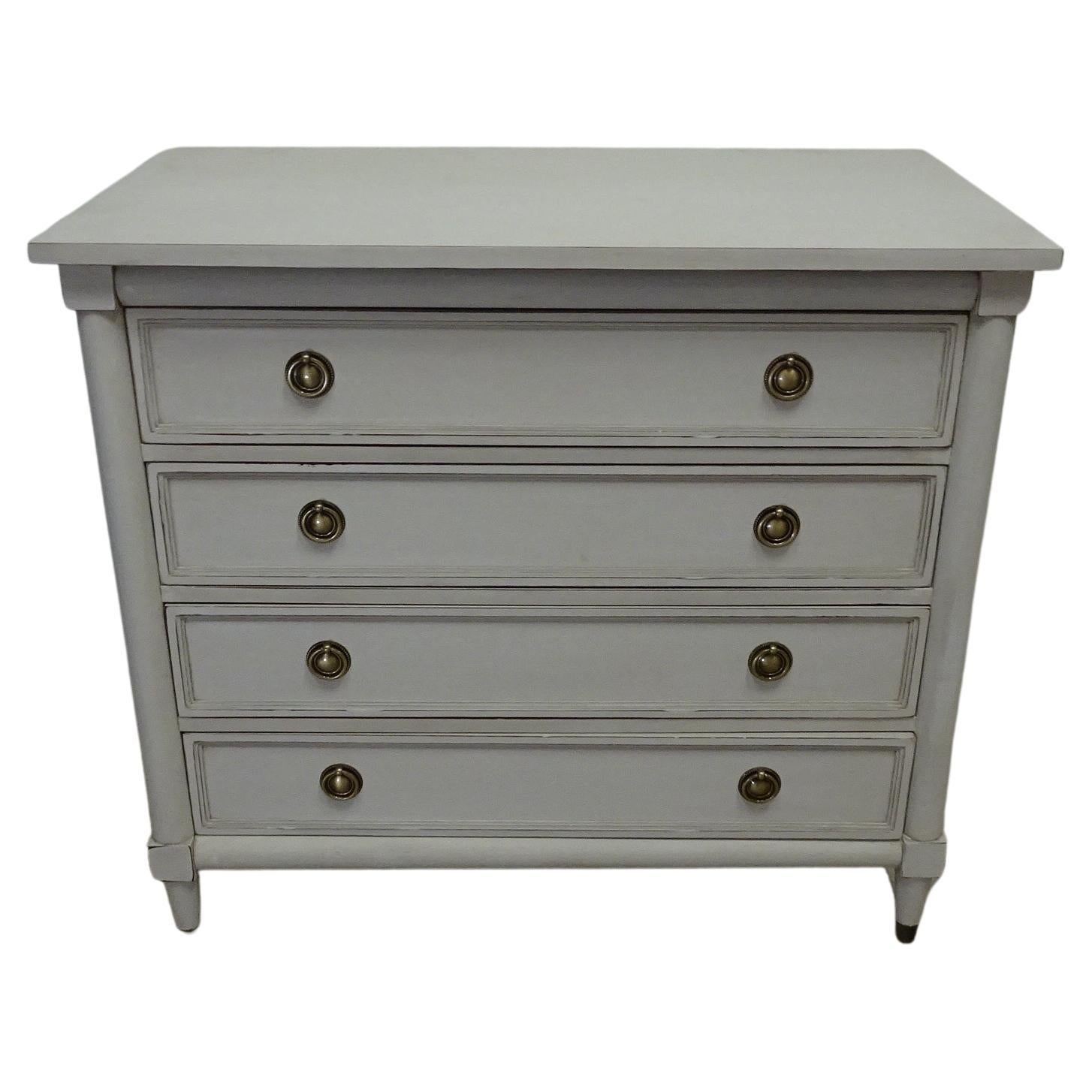 Gustavian Style Unique 4 Drawer Chest Of Drawers  For Sale