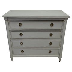 Vintage Gustavian Style Unique 4 Drawer Chest Of Drawers 