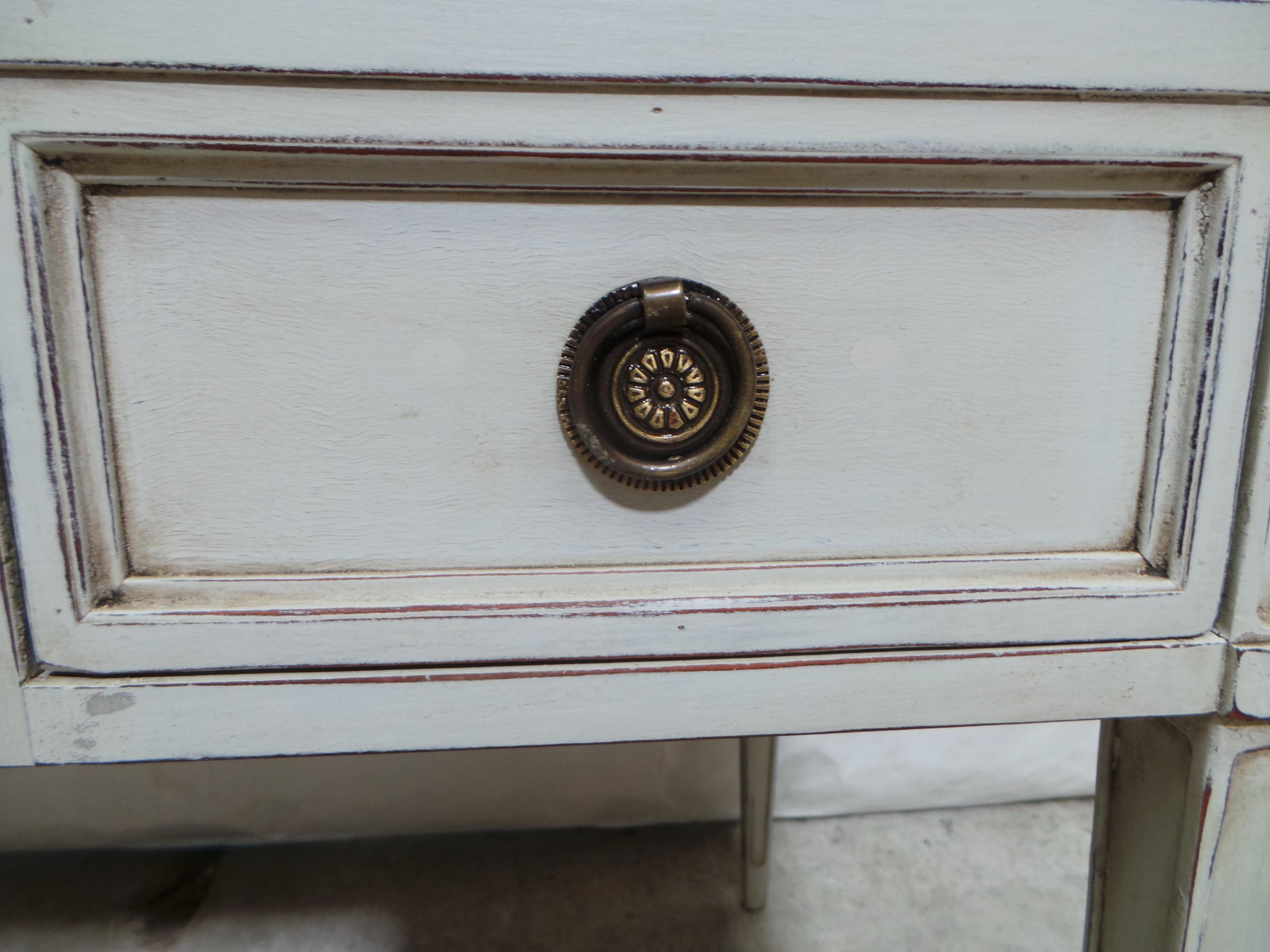 Gustavian Style Unique 5 Drawer Desk In Good Condition For Sale In Hollywood, FL