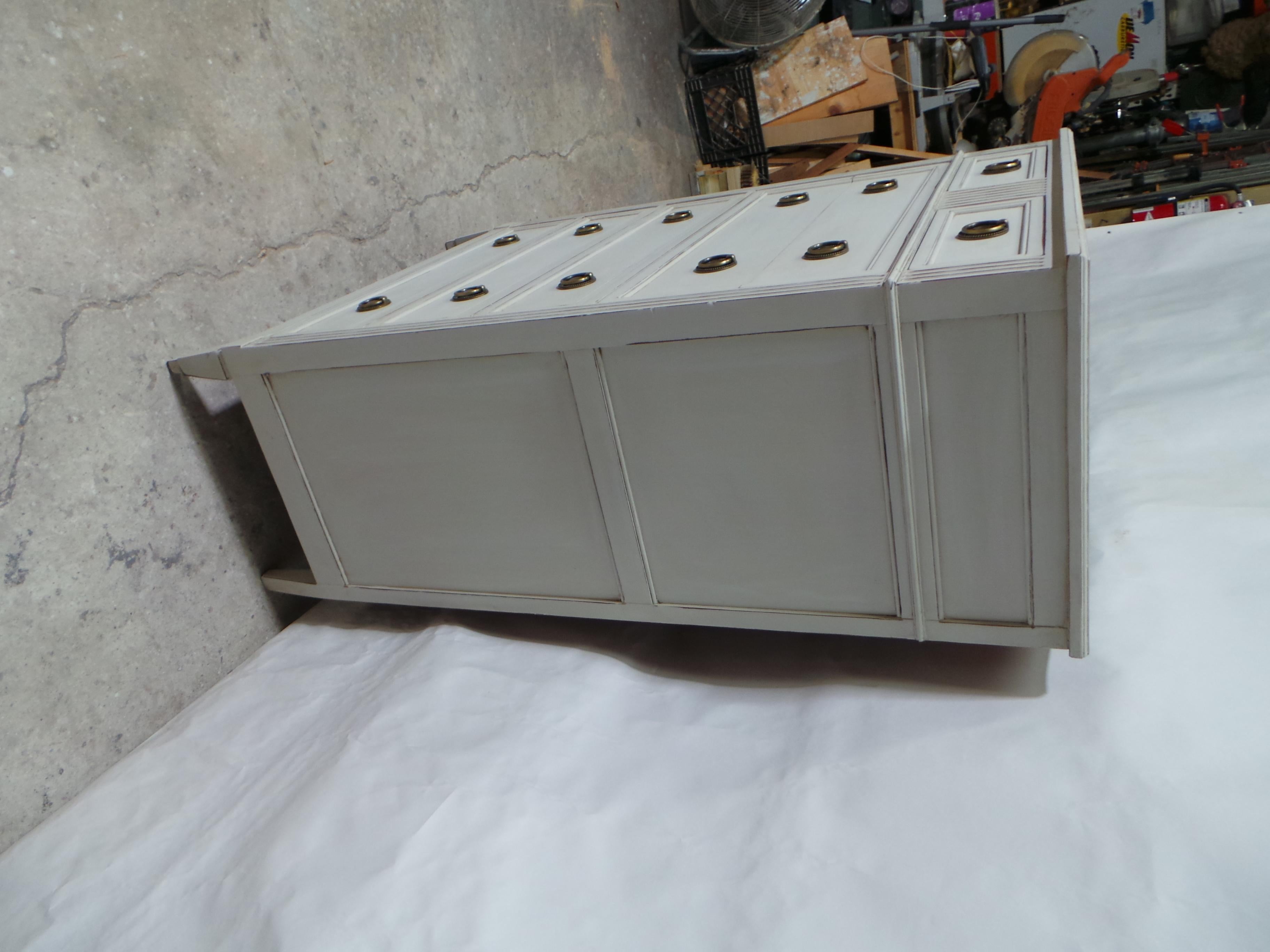 Mid-20th Century Gustavian Style Unique 7 Drawer Chest of Drawers For Sale