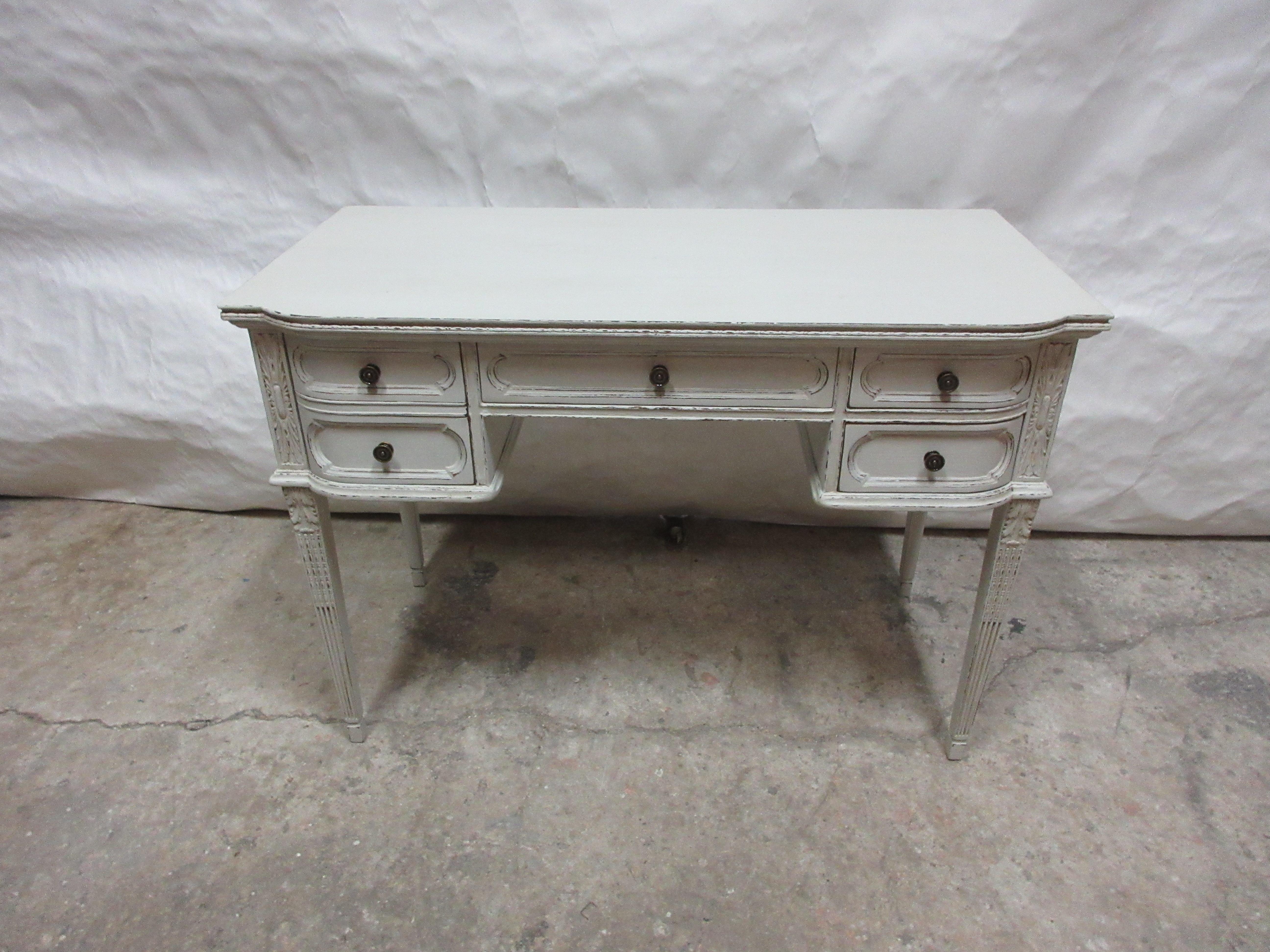 This is a Unique Gustavian Style Writing Desk. Its been restored and repainted with Milk Paints 