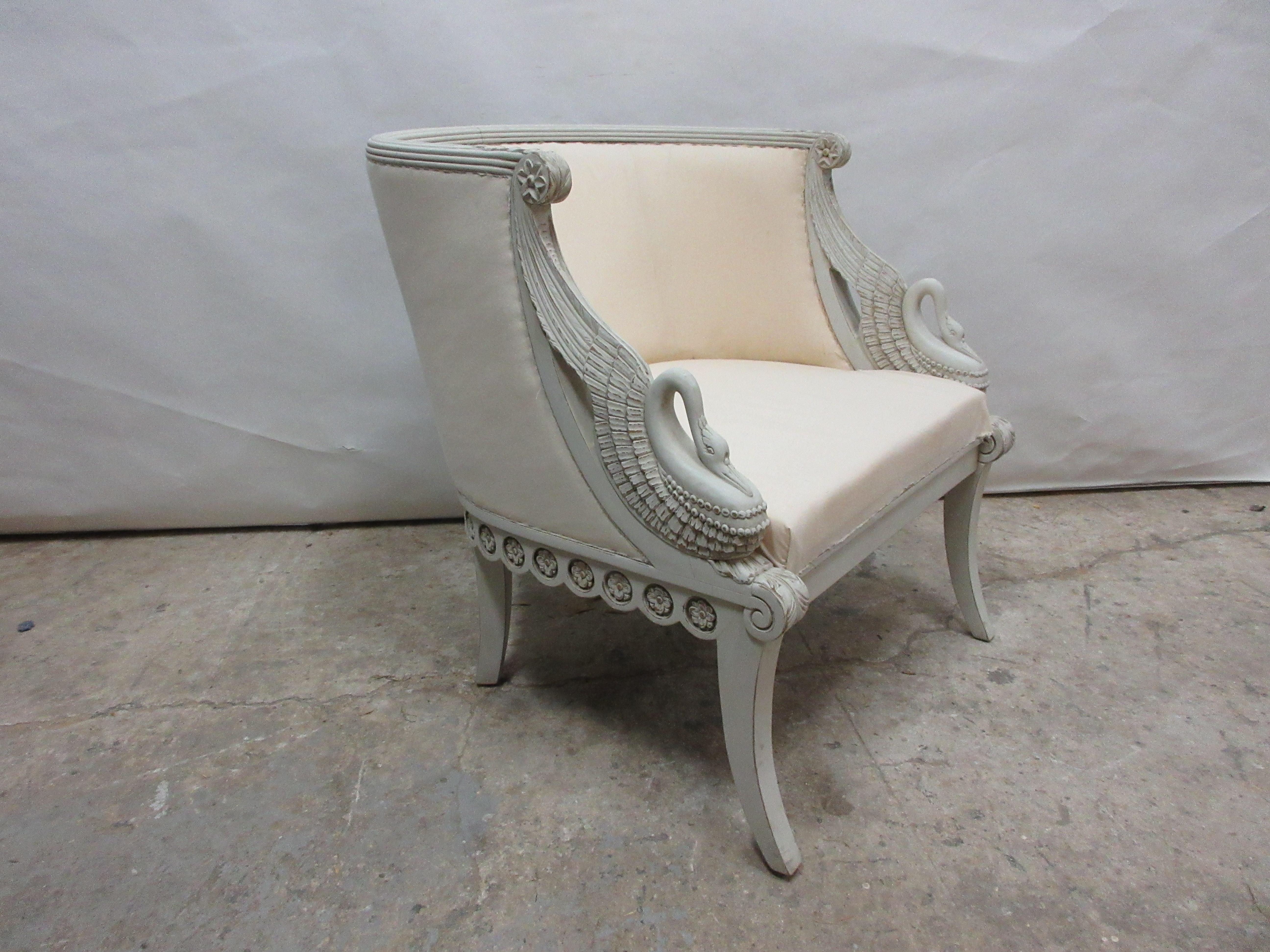 Gustavian Swan Chair In Good Condition In Hollywood, FL