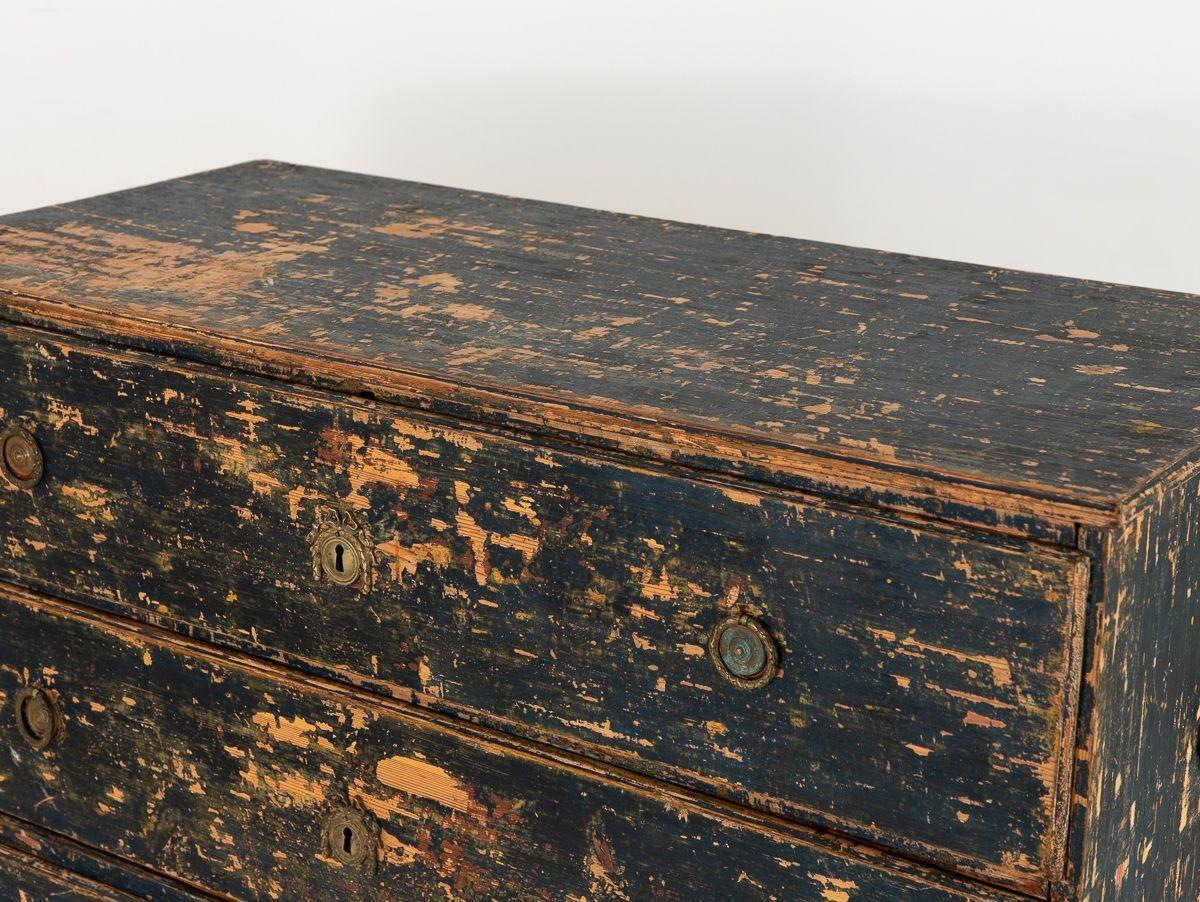 Gustavian Swedish Black Chest on Chest, early 19th Century 2