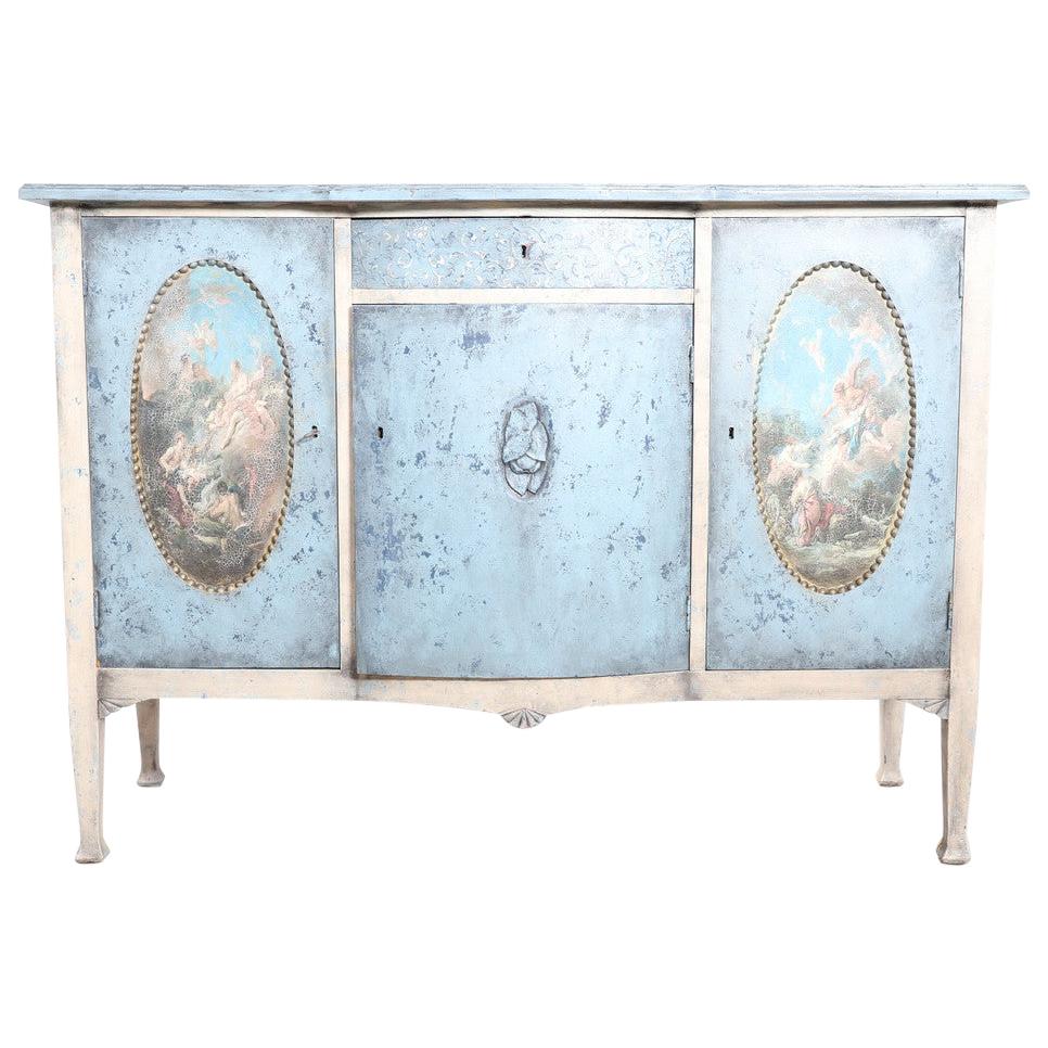 Gustavian Swedish Chest of Drawers Commode Hand Decorated Antique Classical Blue