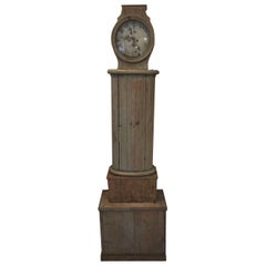 Gustavian Swedish Columnar Tall Case Clock, 18th Century