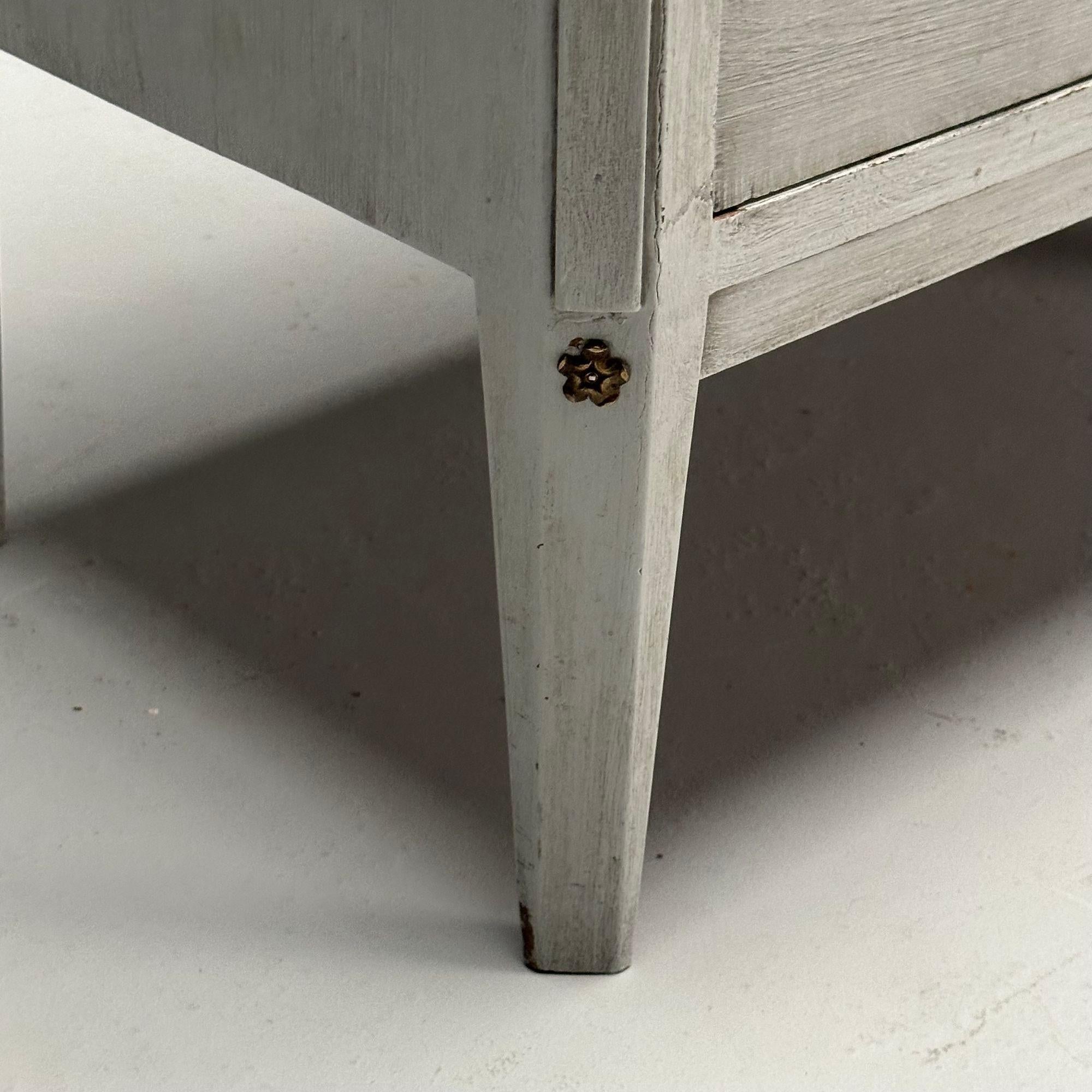 Gustavian, Swedish Commode, Gray Paint Distressed, Sweden, 1950s For Sale 2