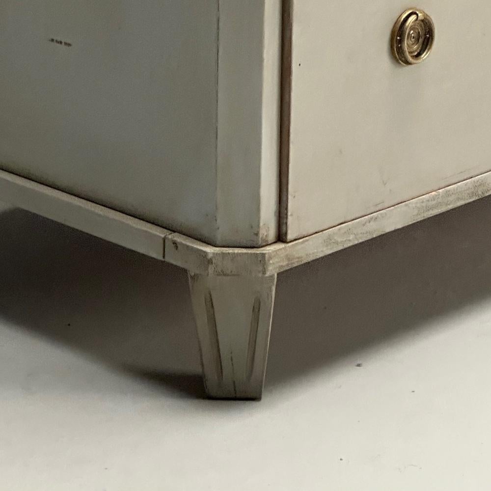 Gustavian, Swedish Commode, Grey Paint Distressed, Brass, Sweden, 1930s For Sale 7