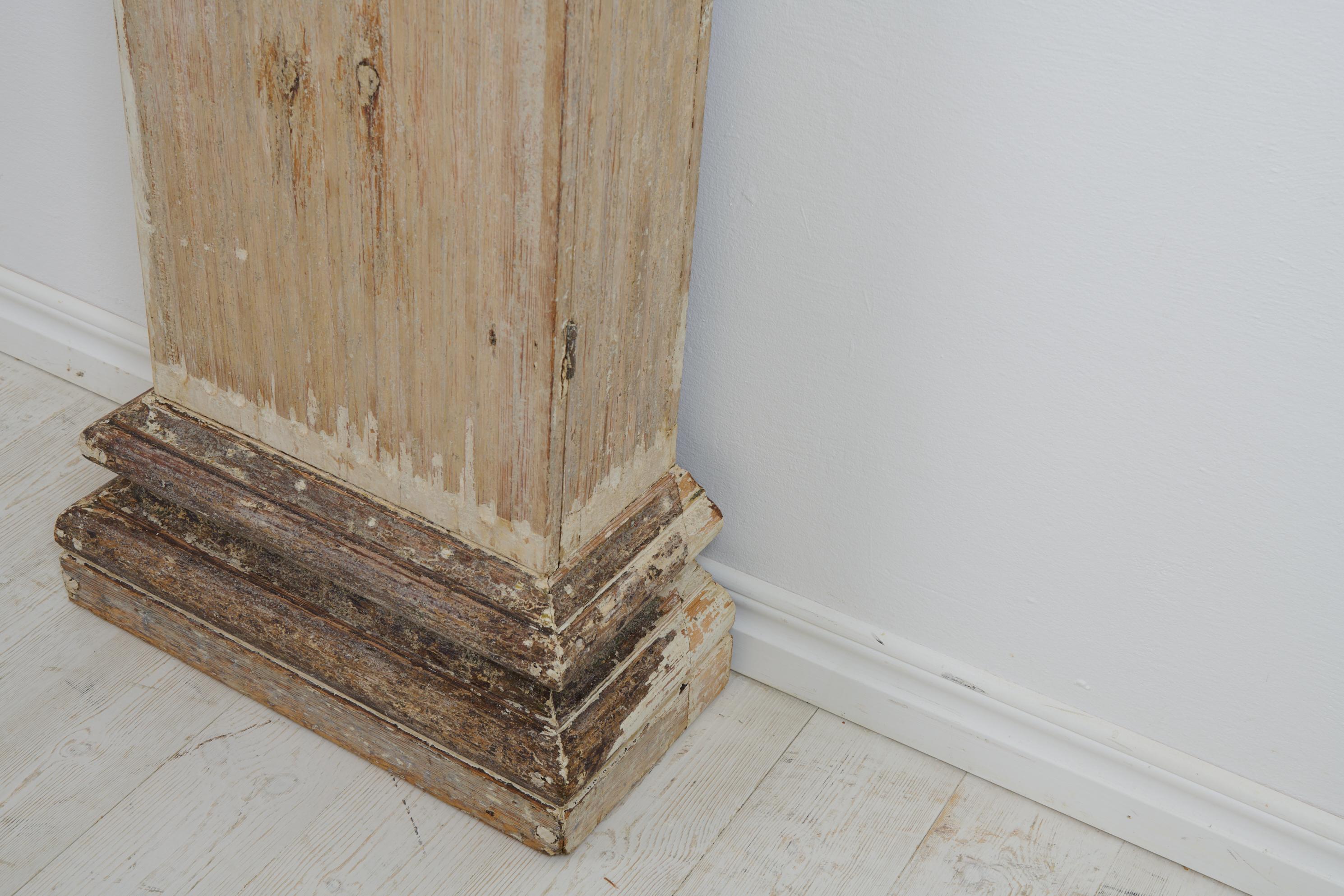 Gustavian Swedish Long Case Clock from the Late 1700s, Unusual Straight Shape For Sale 5