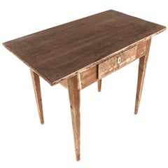 Antique Gustavian Swedish Side Table in Pine, Late 1800s
