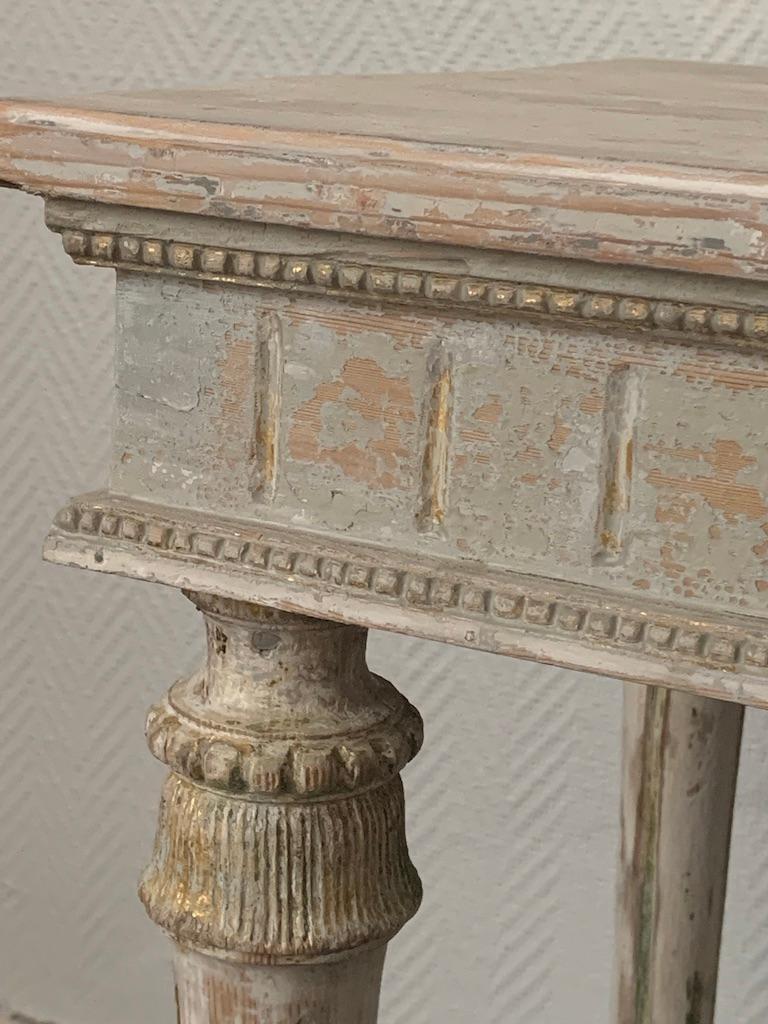 Hand-Carved Gustavian table from 1800, made in Sweden For Sale