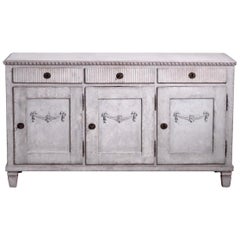 Antique Gustavian Three-Door Sideboard, 19th Century