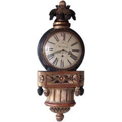 Antique Gustavian Wall Clock, Signed: Hörning / Stockholm, Origin: Sweden, Circa 1790