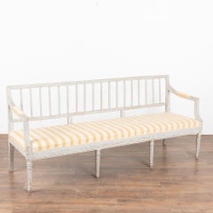 Gustavian White Painted Bench, Sweden circa 1820