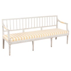 Panchina gustaviana dipinta di bianco, Svezia, 1820 circa