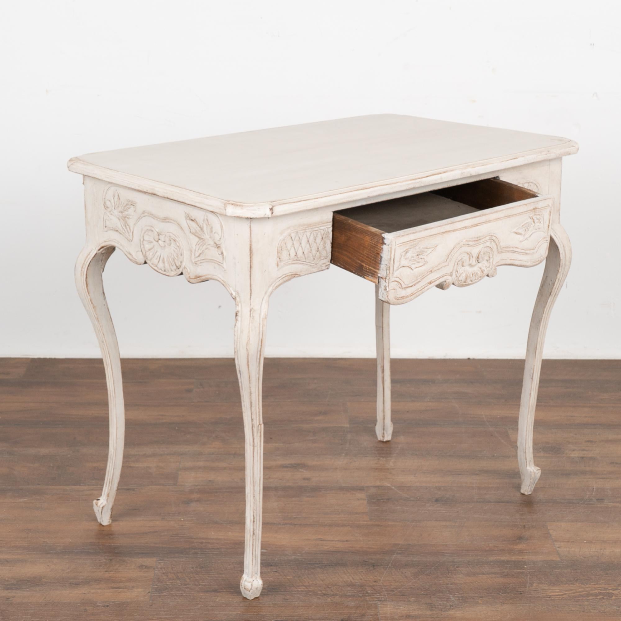 Swedish Gustavian White Painted Side Table With Drawer, Sweden circa 1820-40 For Sale