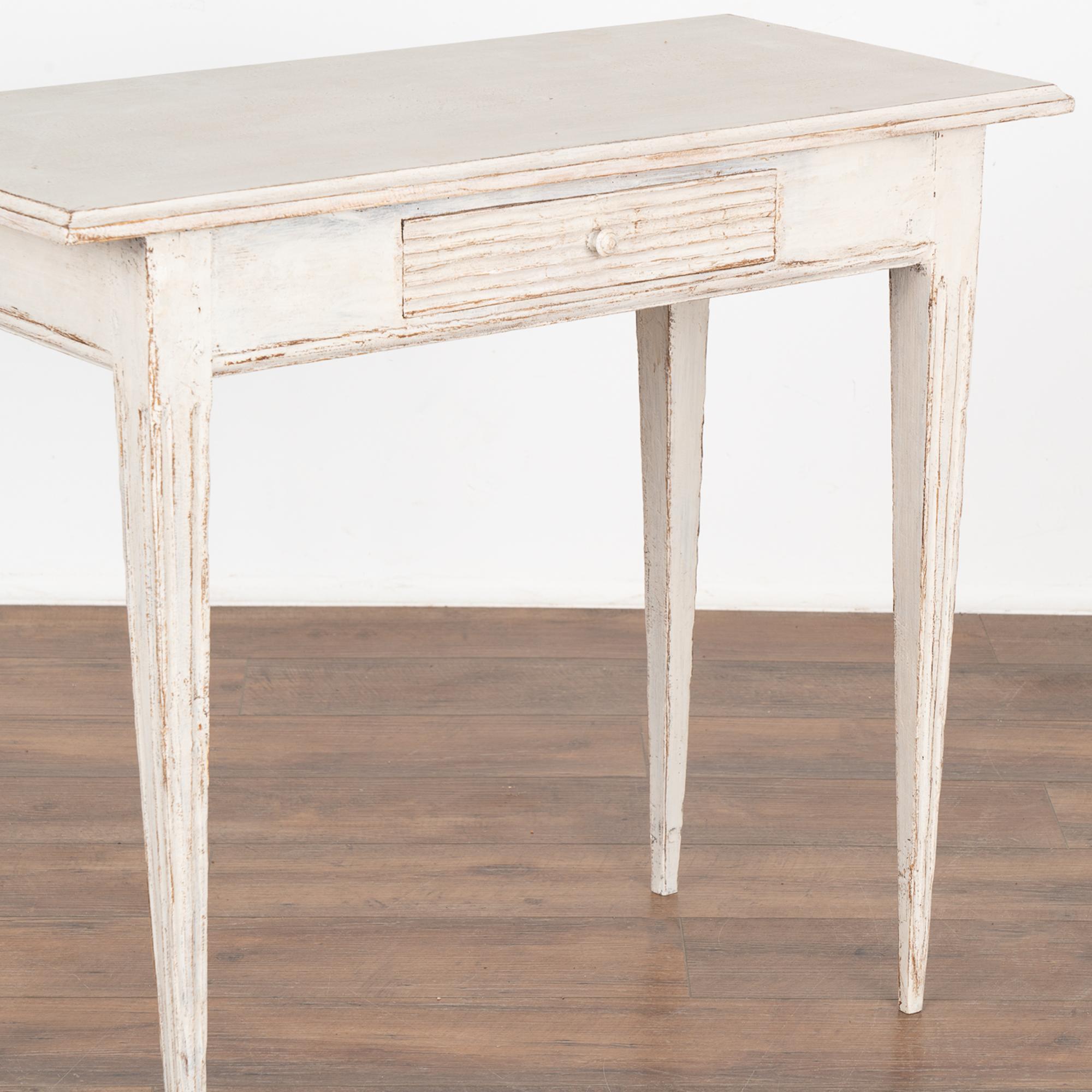 Gustavian White Painted Side Table with Drawer, Sweden circa 1820-1840 1