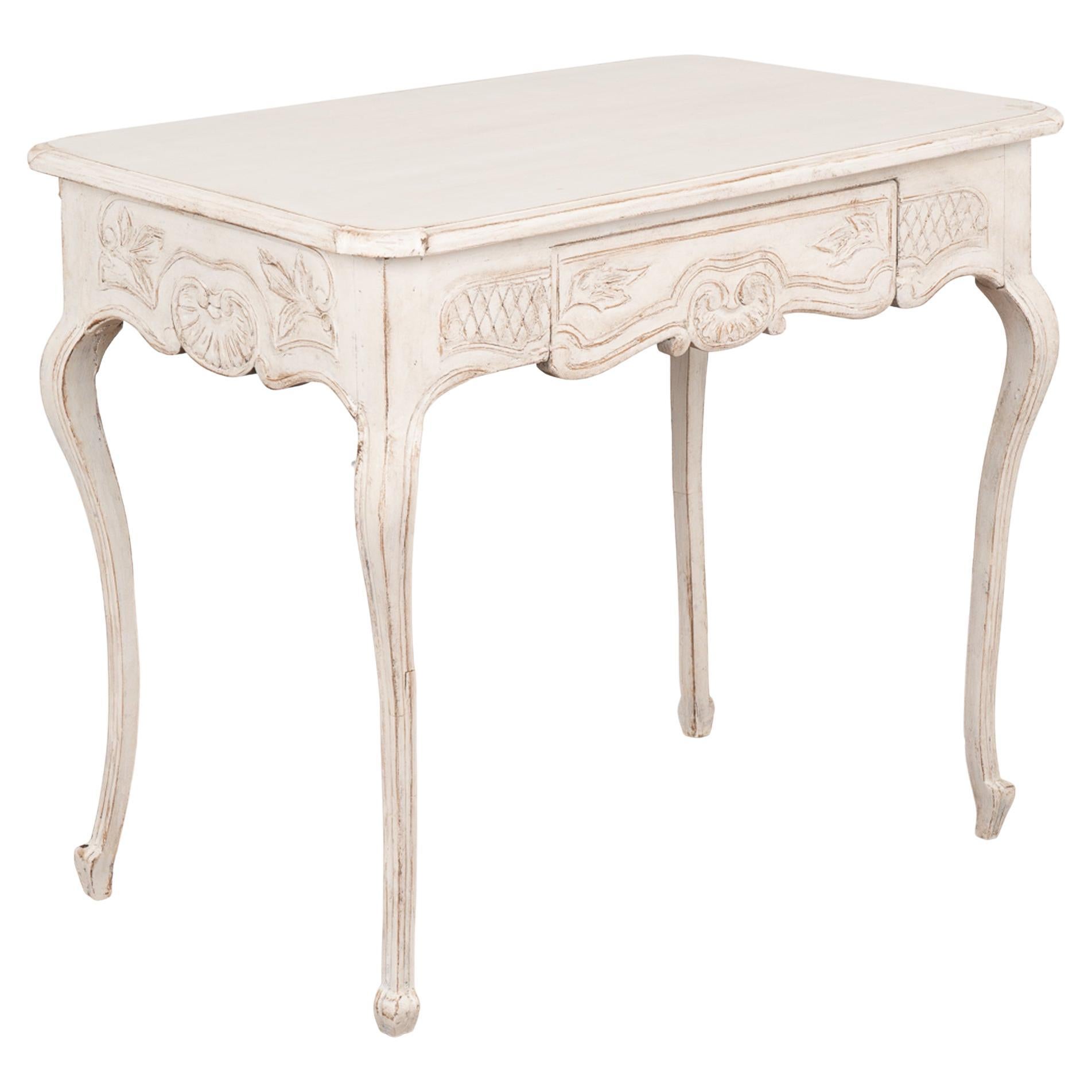 Gustavian White Painted Side Table With Drawer, Sweden circa 1820-40 For Sale