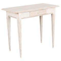 Gustavian White Painted Side Table with Drawer, Sweden circa 1820-1840