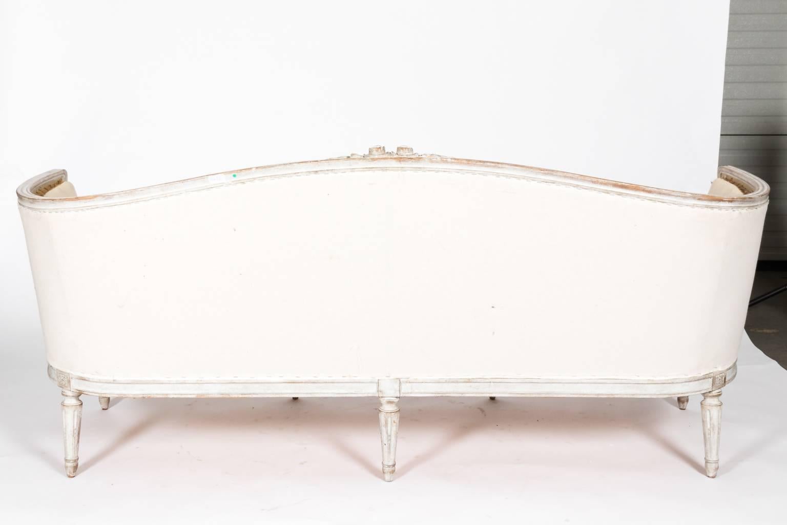 Gustavian White Painted Sofa For Sale 6