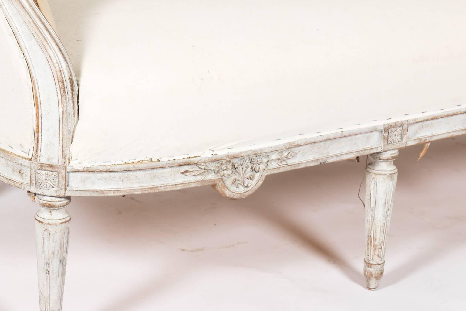 Gustavian White Painted Sofa For Sale 4