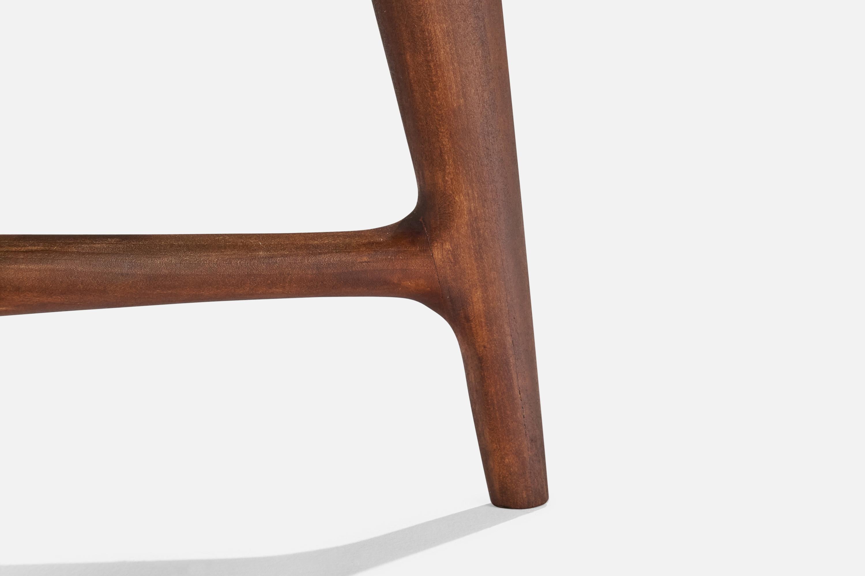 Gustavo and Vito Latis Attribution, Stools, Walnut, Mohair, Italy, 1950s For Sale 6