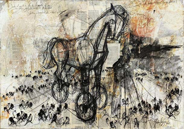 Gustavo Diaz Sosa Arde Troya Arde Figurative Painting Trojan gustavo-diaz-sosa-arde-troya-arde-figurative-painting-trojan