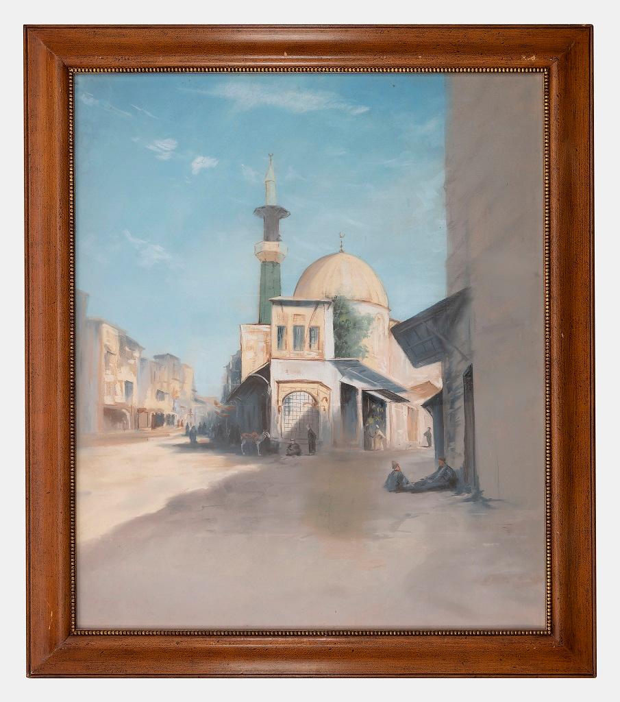 Gustavo Francalancia Figurative Painting - Mosque in Constantinople -  Drawing - Mid-20th Century