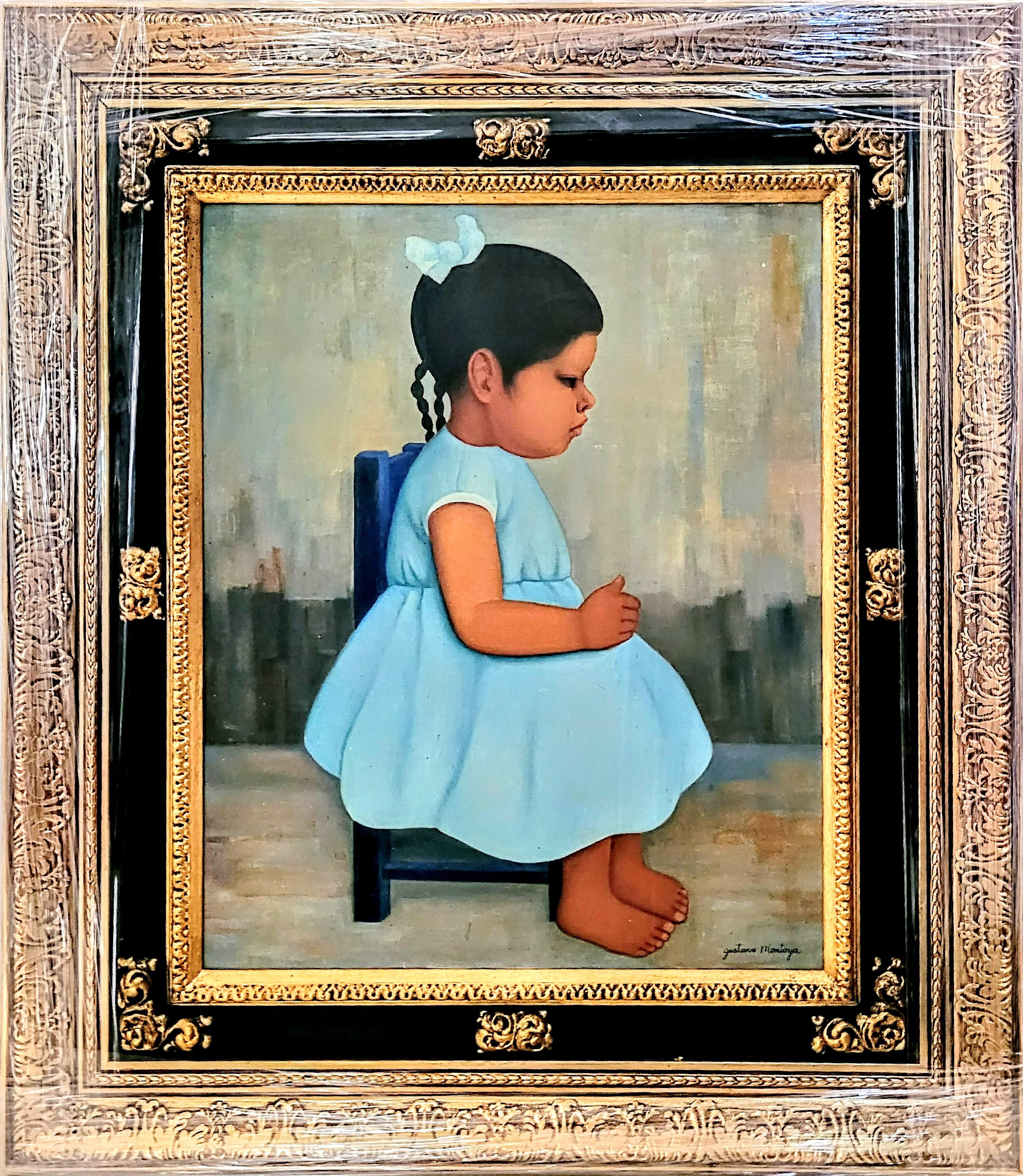 Gustavo Montoya Portrait Painting - Niña de Azul