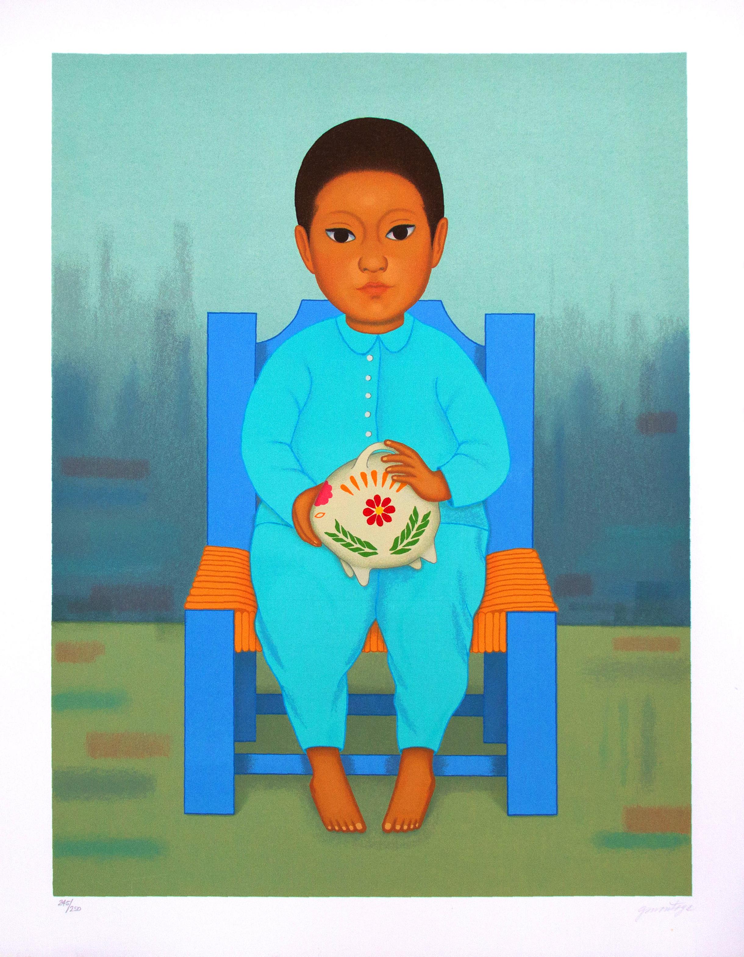 Gustavo Montoya Portrait Print - Alcancía, de la serie Niños Mexicanos