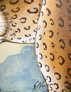 Leopards Nude Venus Animal Paradise Jungle Painting Surrealist Art Gustavo Novoa