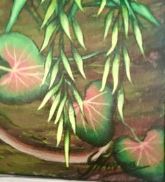 Original Painting Lions Playing Chess in Jungle Surrealist Art, Gustavo Novoa