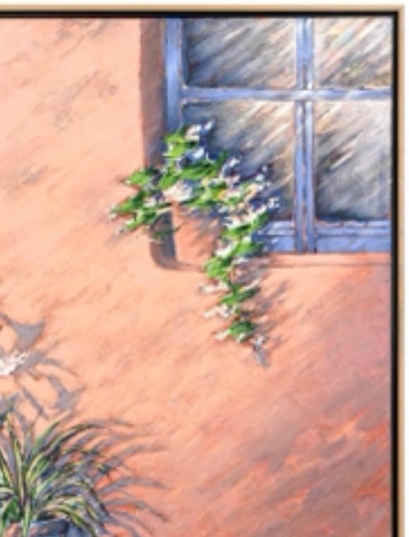 Ombre parlate, pittura a olio modernista sudoccidentale di Adobe di grandi dimensioni Gustavo Novoa in vendita 4