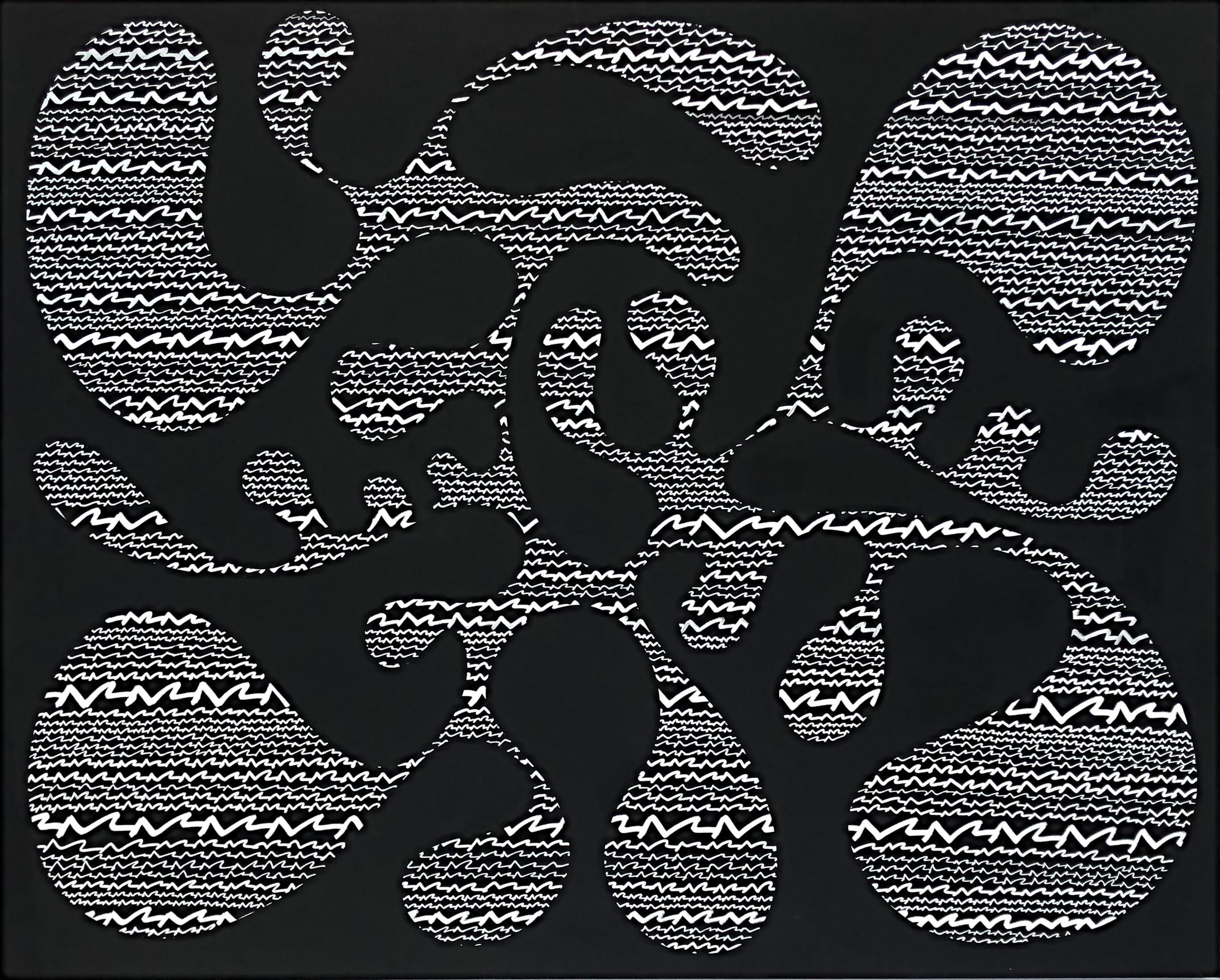 Abstraktes Gemälde auf Leinwand mit dem Titel Binary von Gustavo Oviedo, 2021 (amerikanisch) im Angebot