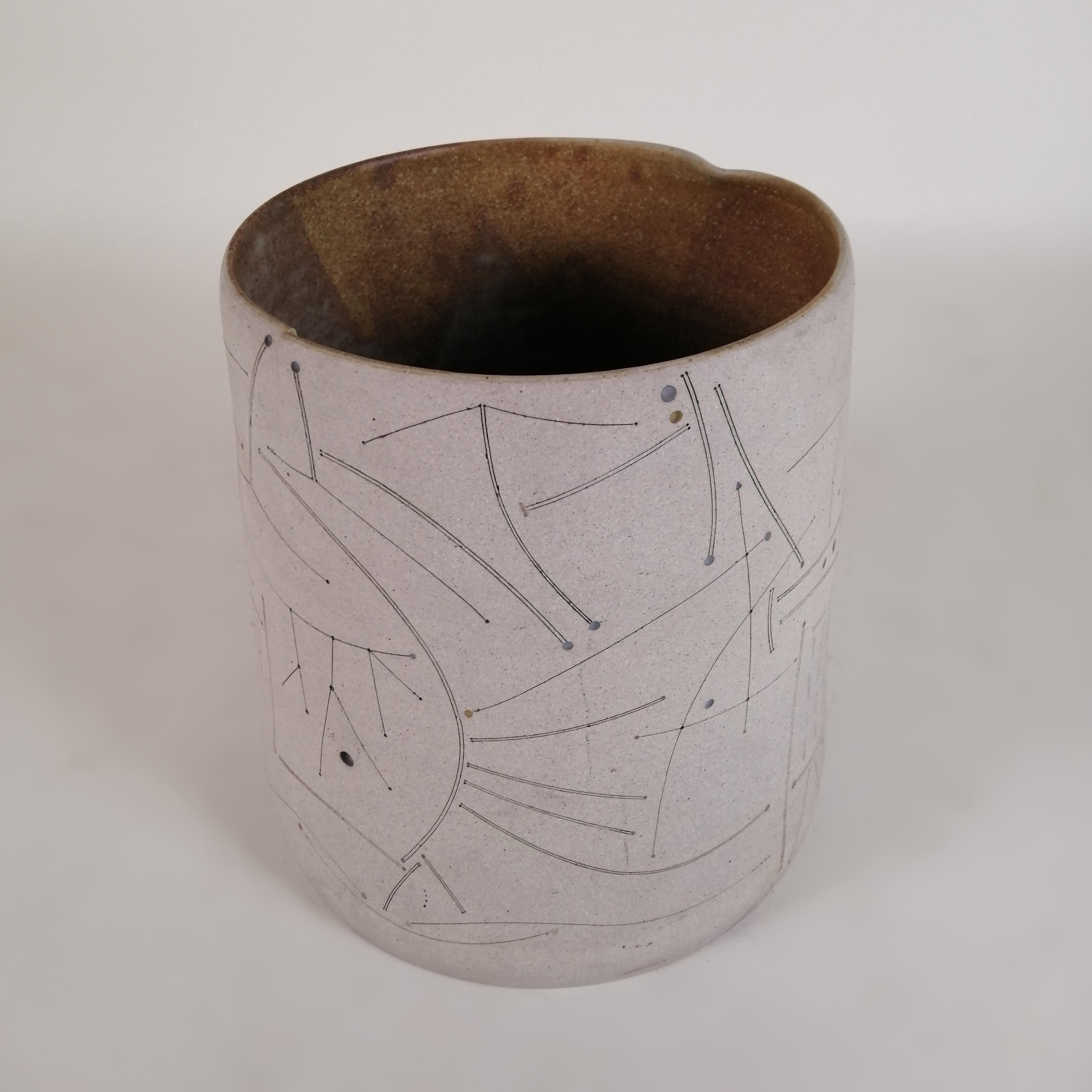 Gustavo Pérez High Temperature Ceramic Vase, Tribute to Joan Miró 2