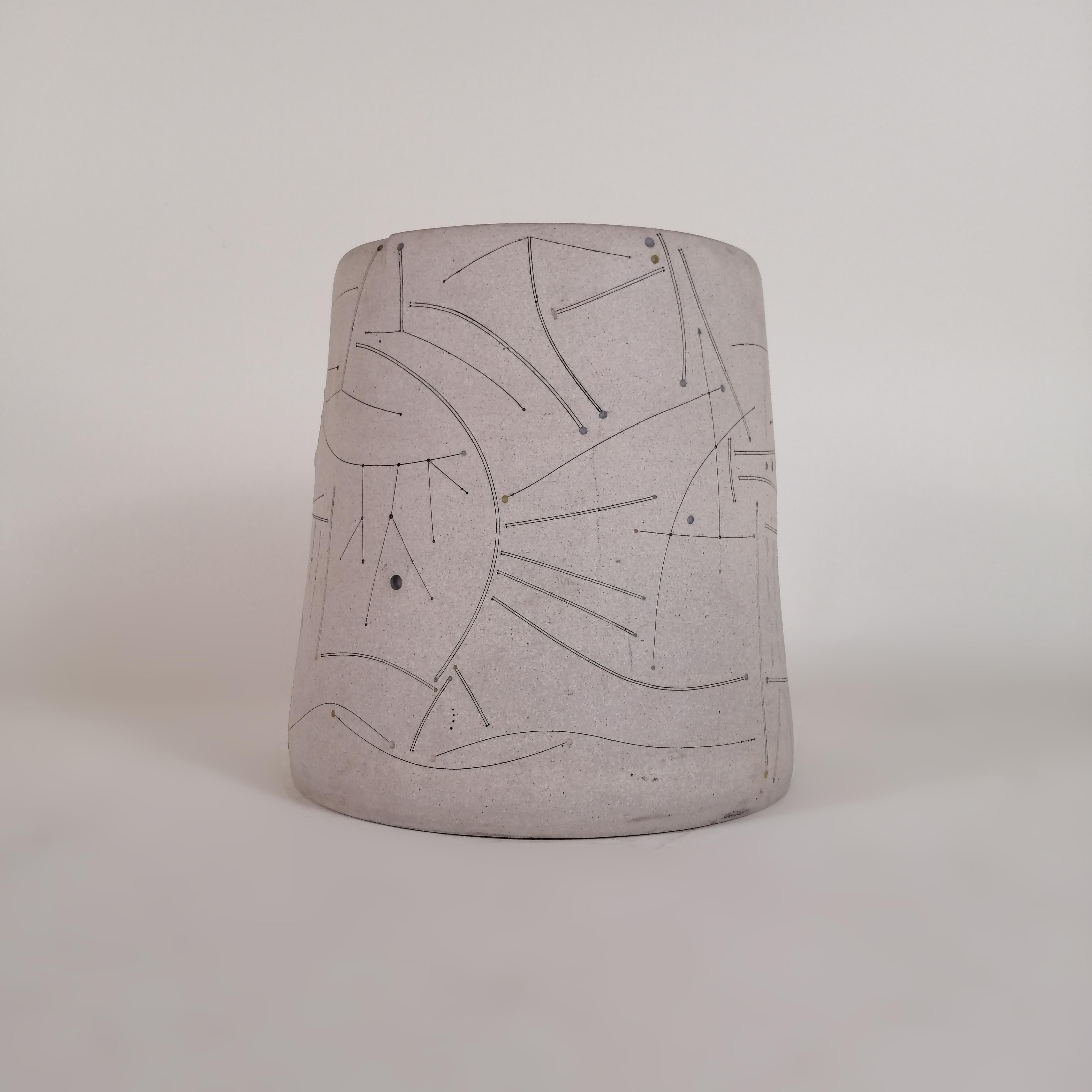 Mexican Gustavo Pérez High Temperature Ceramic Vase, Tribute to Joan Miró