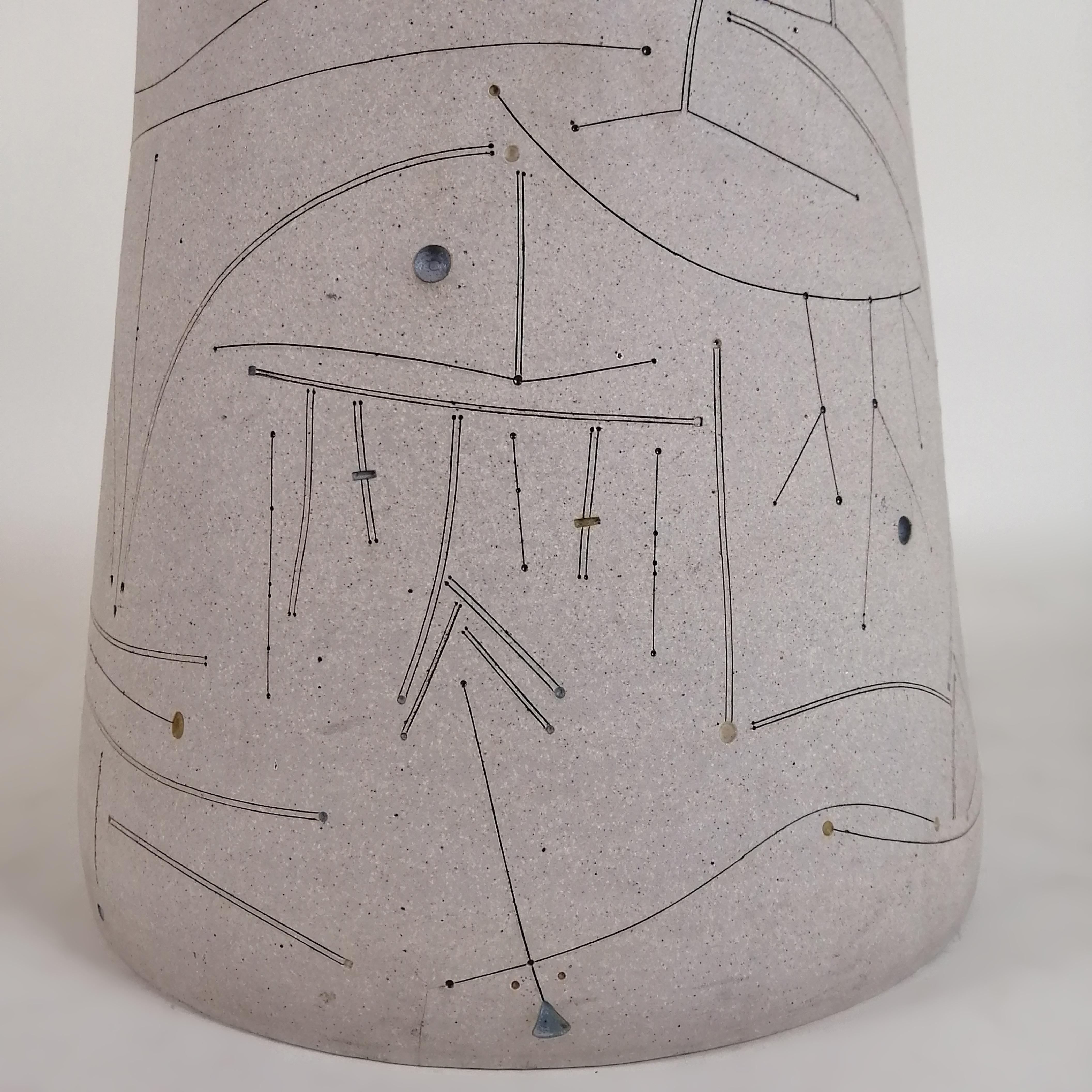 Late 20th Century Gustavo Pérez High Temperature Ceramic Vase, Tribute to Joan Miró
