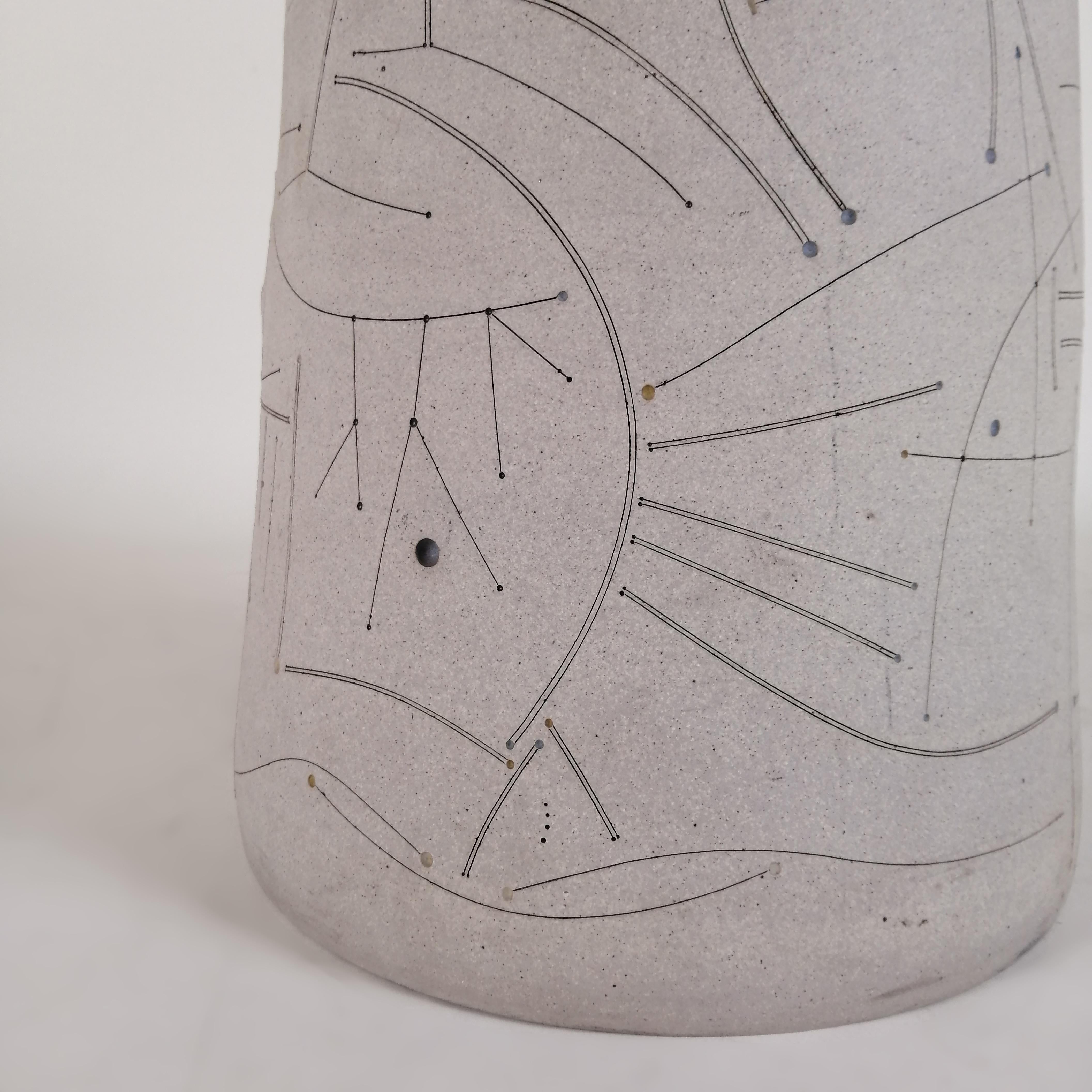 Gustavo Pérez High Temperature Ceramic Vase, Tribute to Joan Miró 1