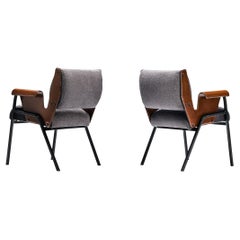 Gustavo Pulitzer for Arflex Pair of 'Albenga' Armchairs in Leather 