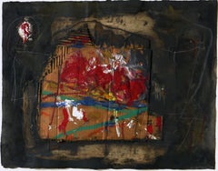 Abstraktes abstraktes Gemälde in Mischtechnik