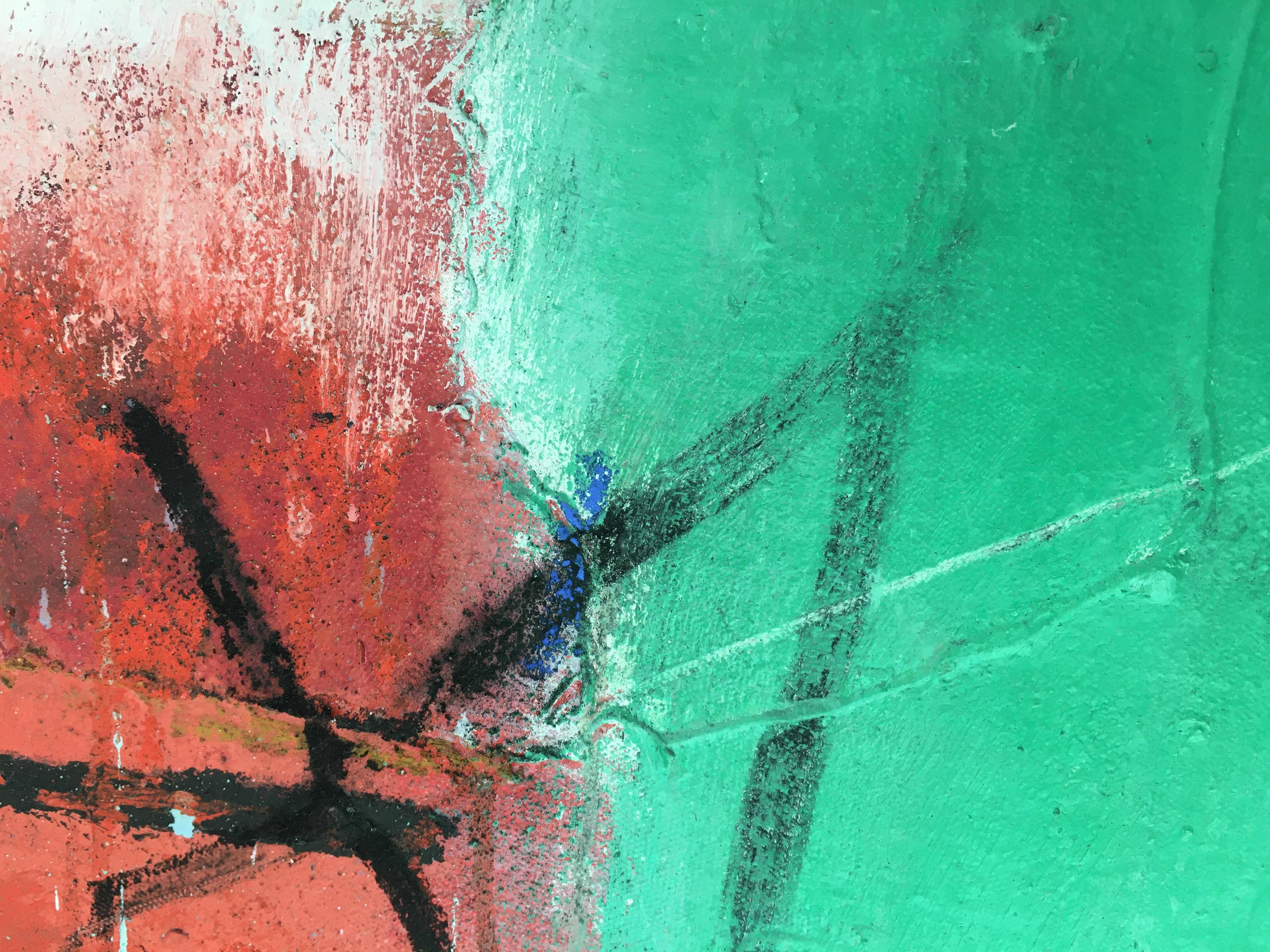 Gustavo Ramos Rivera 'Verano' Large Oil on Canvas Abstract Painting 3
