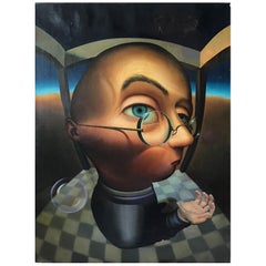 Gustavo Schmidt Oil on Canvas of Man Dated 1995