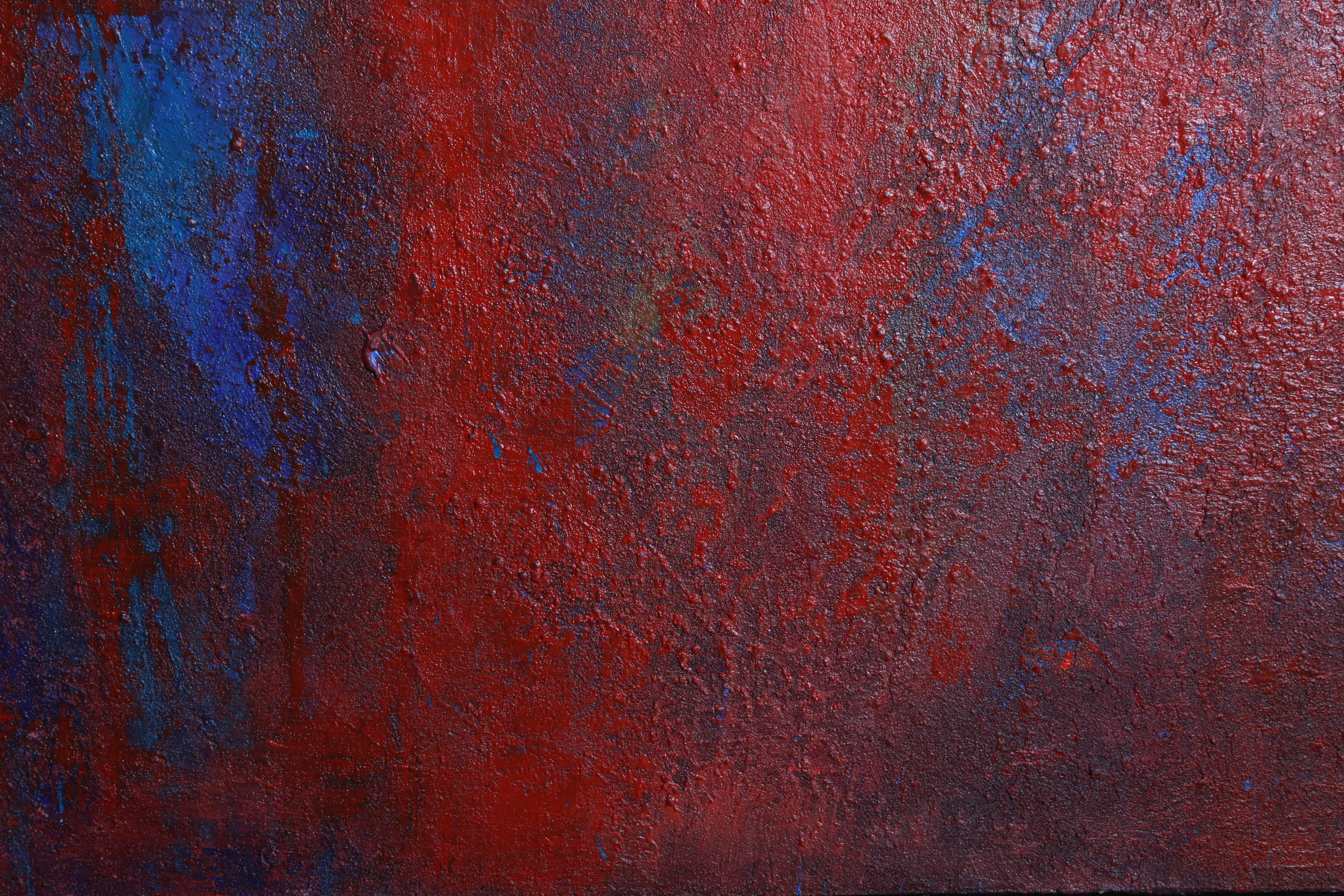 Rosso II, Pittura ad olio astratta su tela di Gustavo Schmidt in vendita 4
