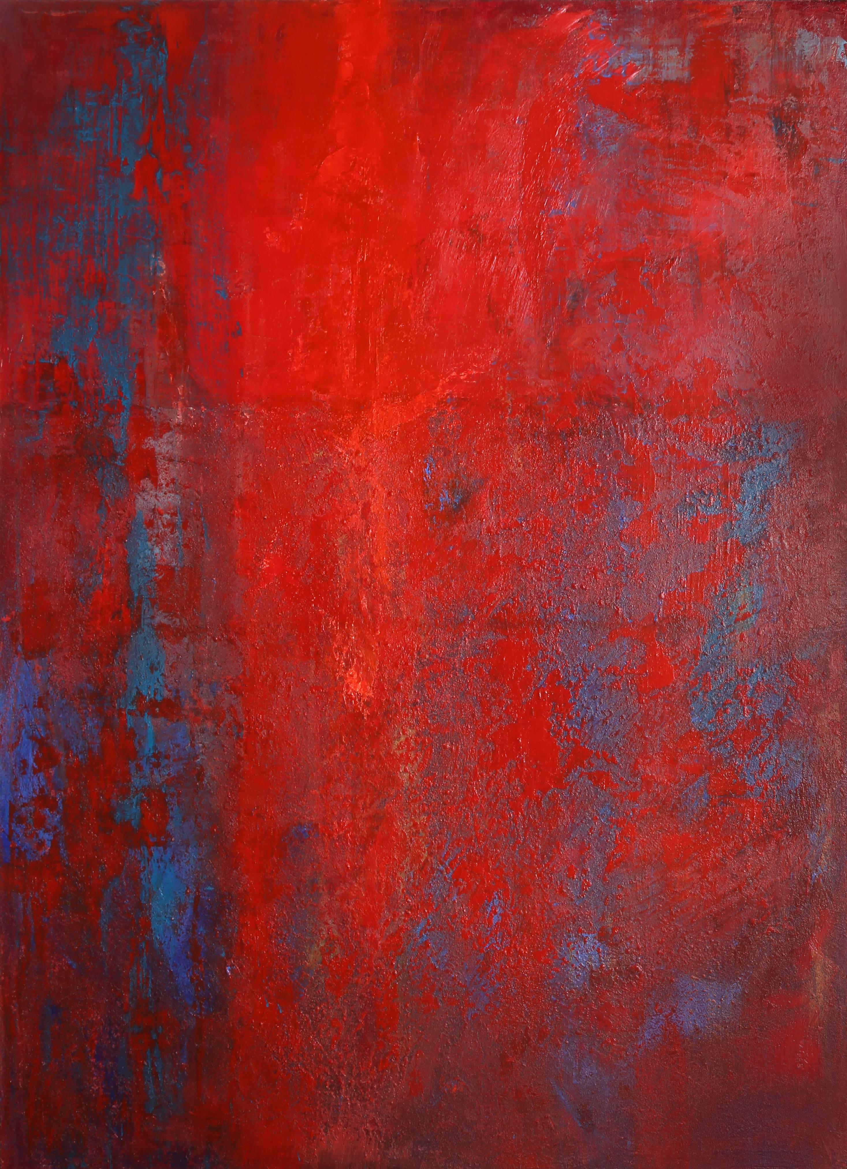 Red II, Abstract Oil Painting on Canvas by Gustavo Schmidt