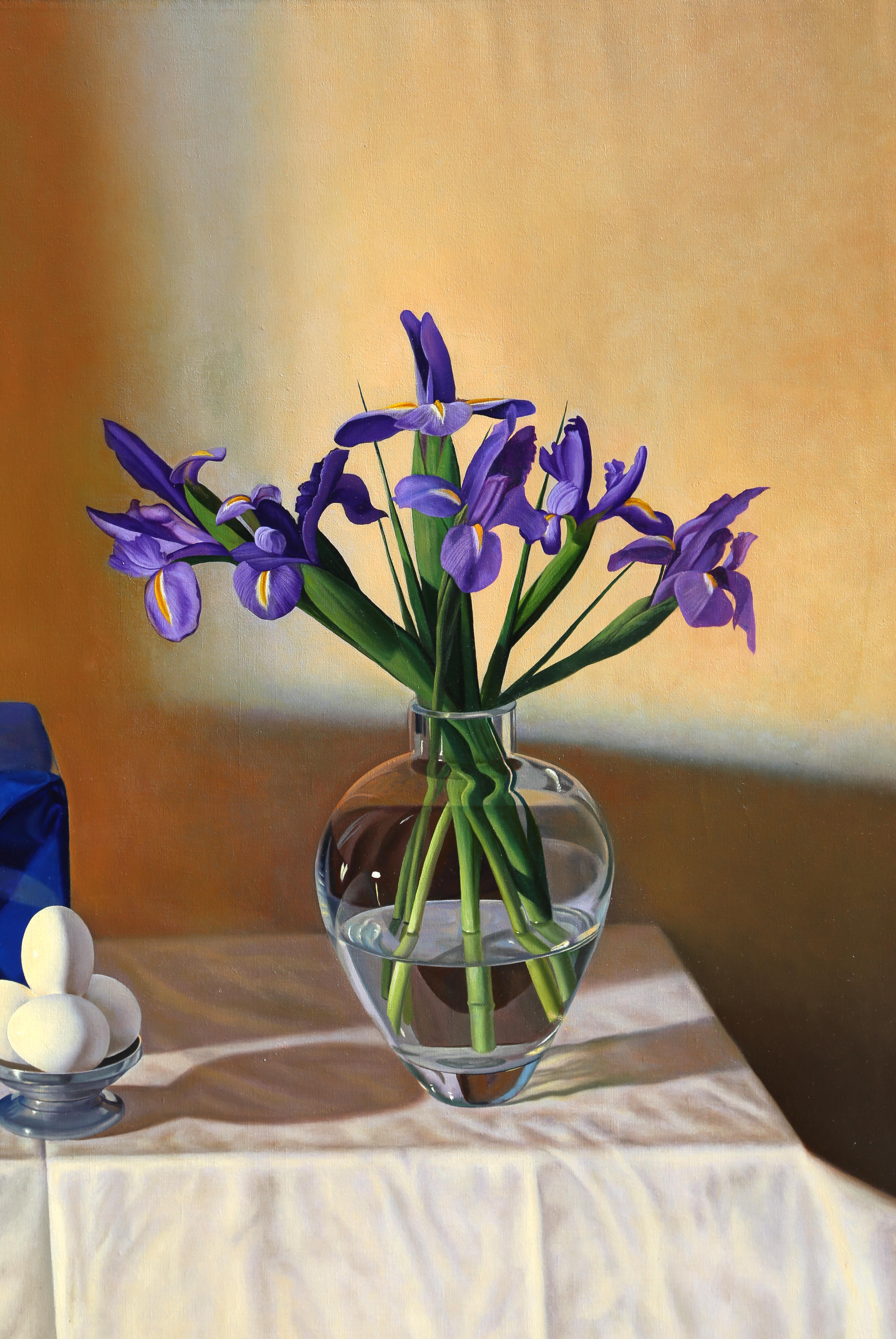 Wrapped Package and Irises - Painting by Gustavo Schmidt