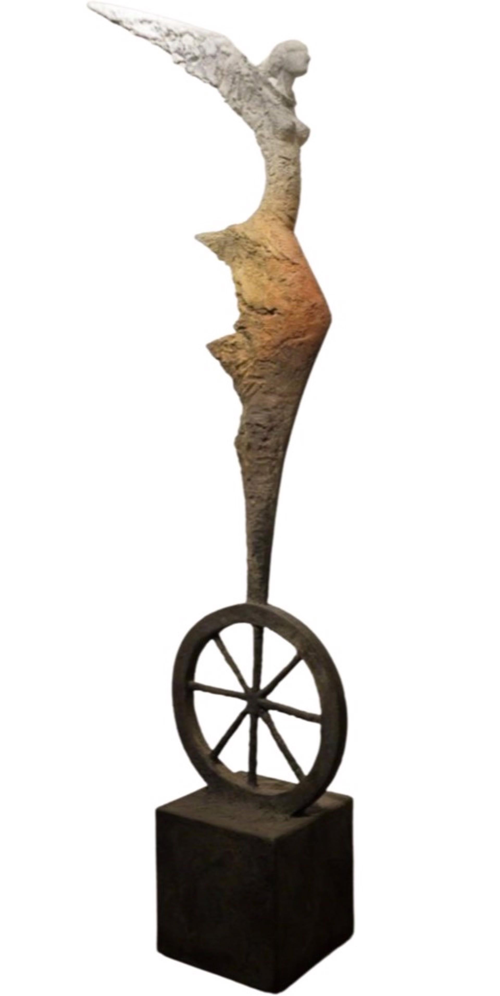 Angel On Wheel (Lifesize) (9/25) - Sculpture by Gustavo Torres