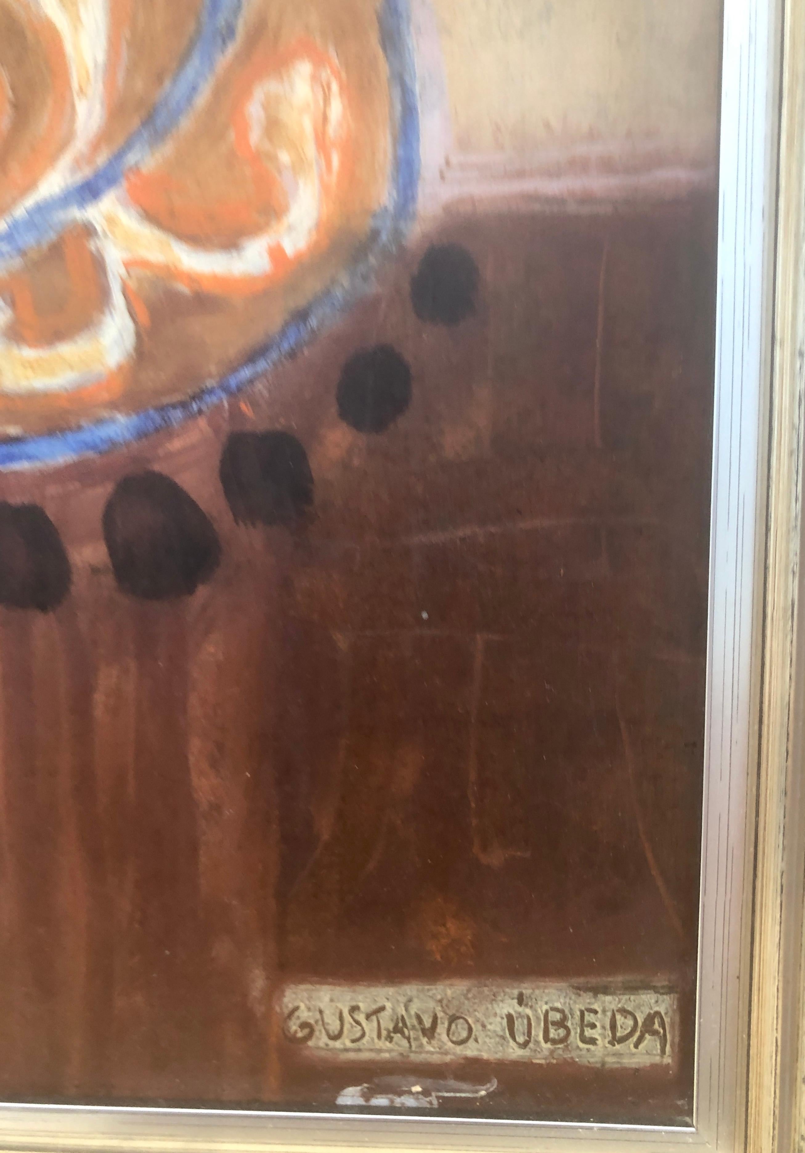 Komposition kubistische Komposition Öl auf Karton Gemälde Expressionismus Ubeda (Surrealismus), Painting, von Gustavo Ubeda